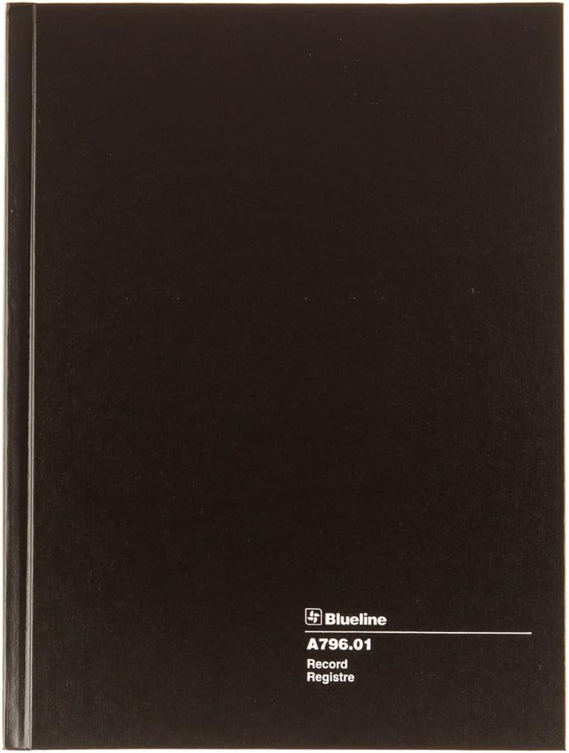 Record Book, Black, 10.25 X 7.69 Inches, 200 Pages (A796.01)