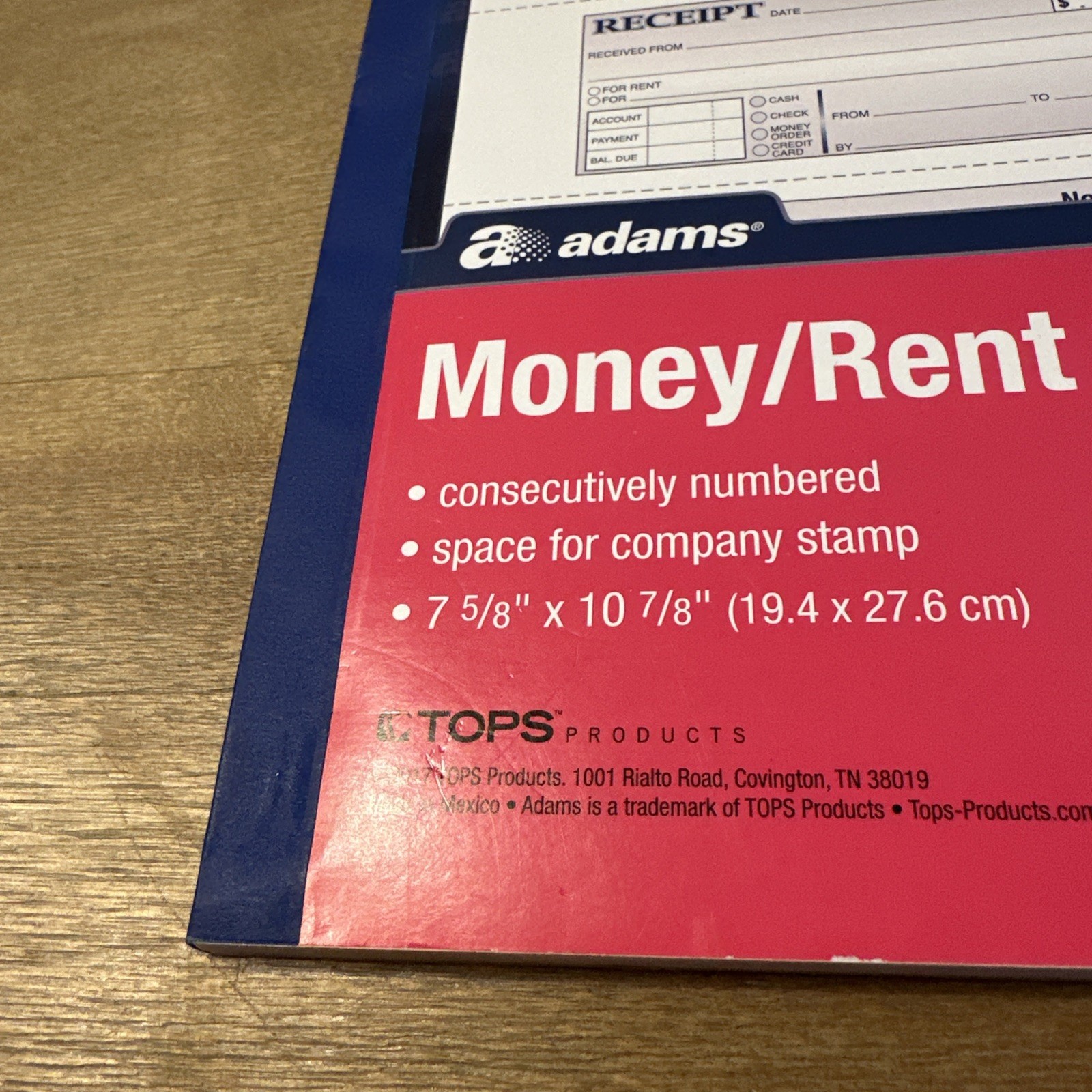 Money and Rent Receipt Book, 3-Part, Carbonless, White/Canary/Pink, 7-5/8″ X 11”