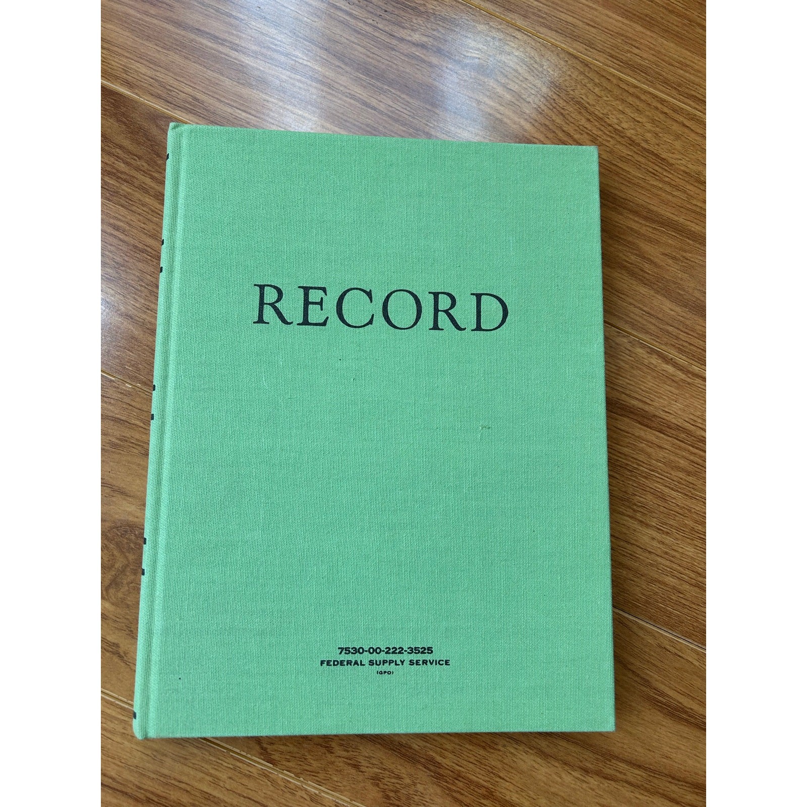 NEW Vintage Federal Supply Service Record Book-Green Cloth Cover Ruled Paper