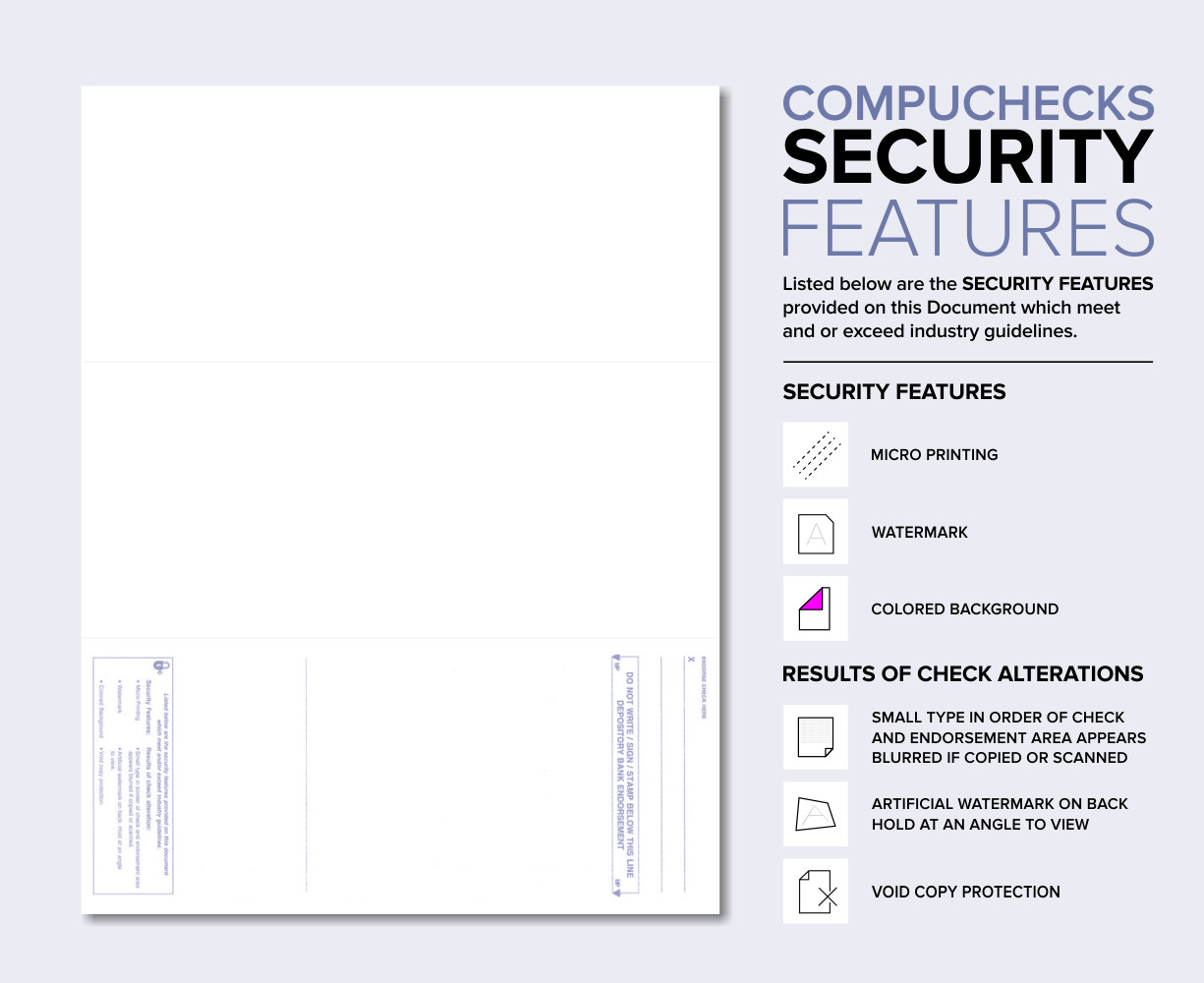 2000 “High Security” Computer Check Paper – Check on Bottom – Green/Red Mazed