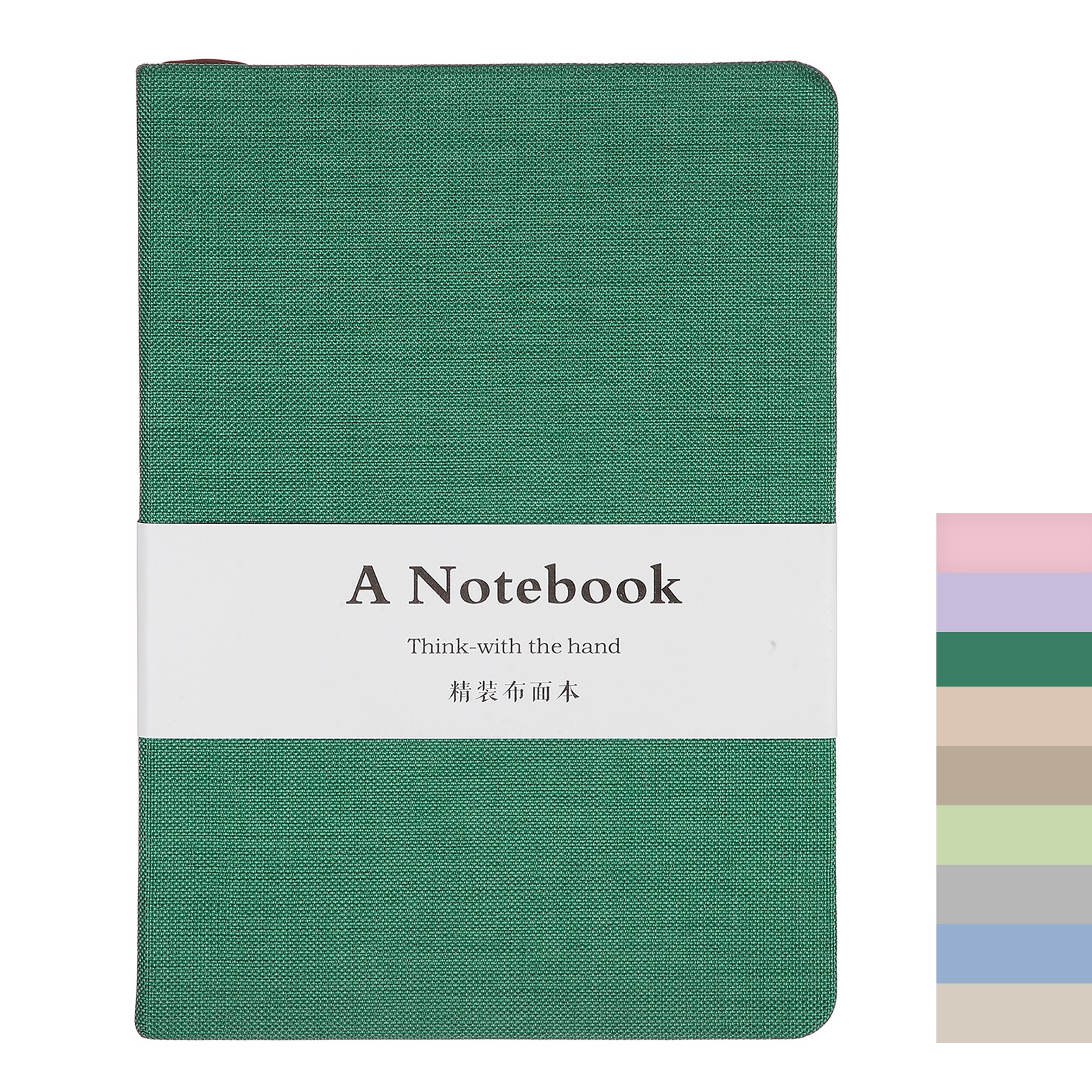 Linen Journal Notebook, 256 Pages 100 Gsm B6（5×7） Hardcover (Mountain Green)