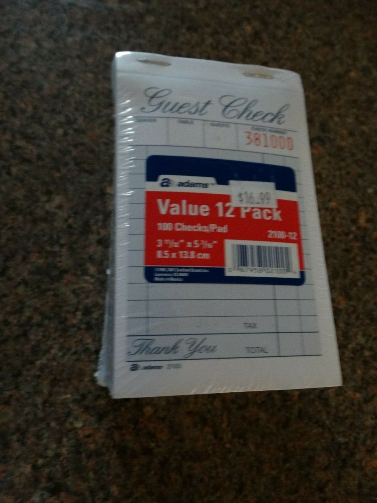 New In Package Adams Guest Check – Choose Style
