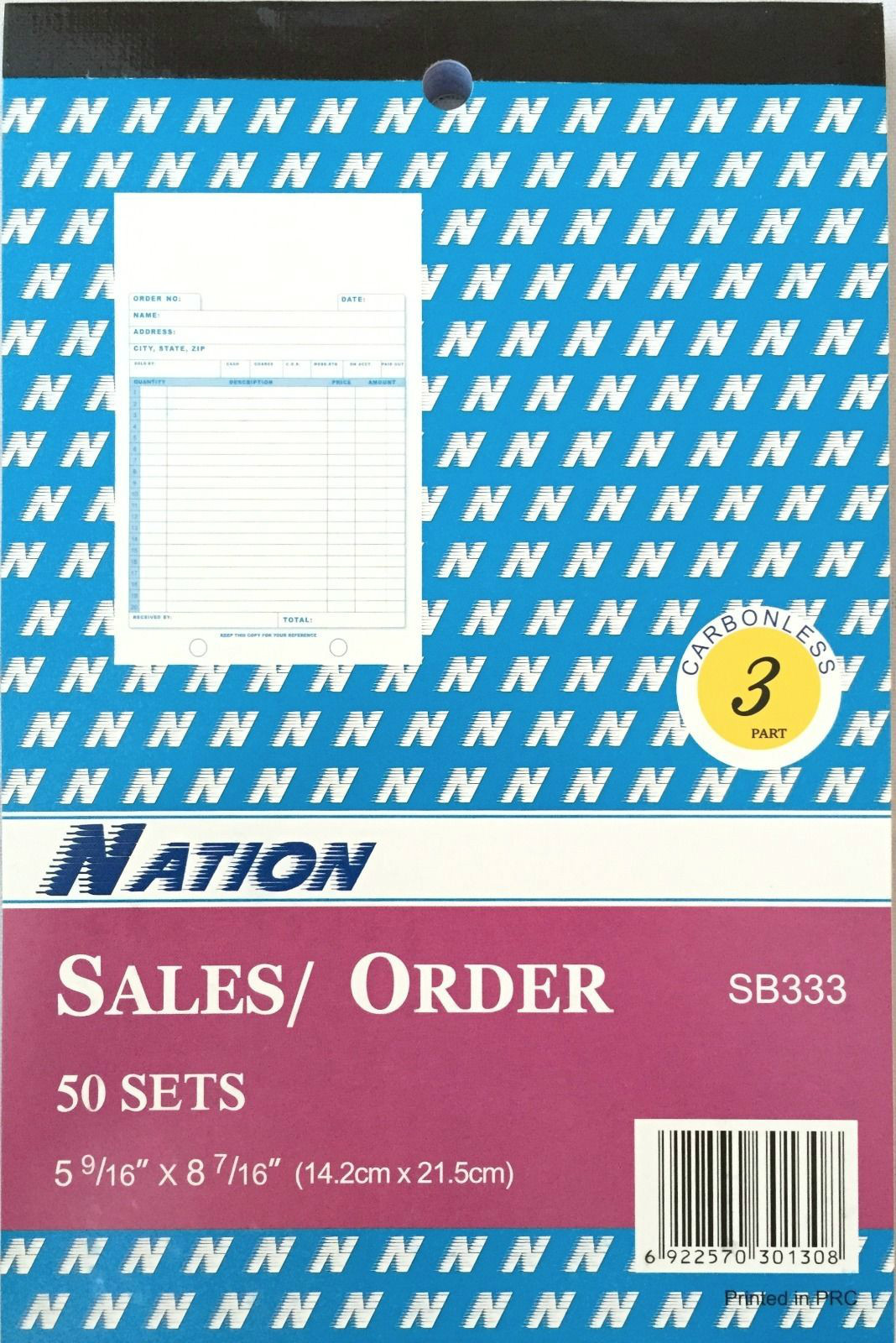 Sales Order Books 50 Duplicate Carbonless Forms 5 9/16″ x 8 7/16″ 3 Parts 100 PC