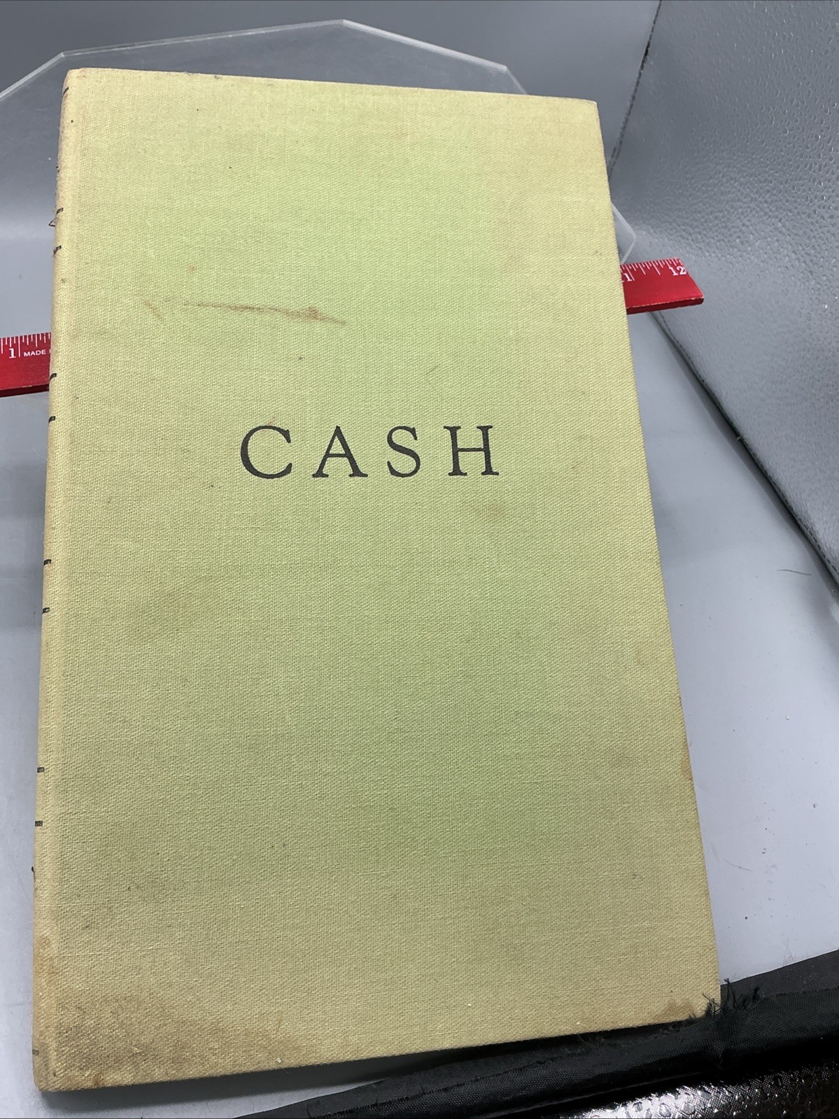 Vintage Green Cash Records Ledger Journal Accounting Book, Mostly Blank