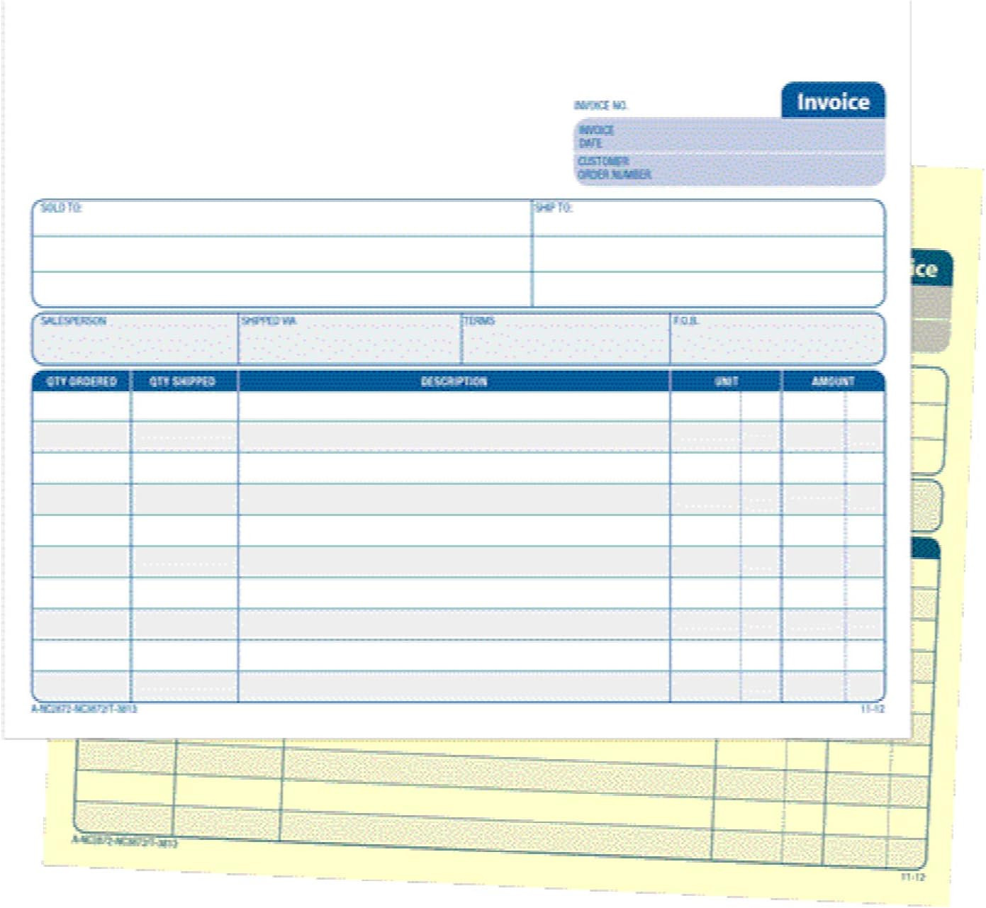 Invoice Book, 2-Part Carbonless, 8-1/2″ X 7-7/16″, 50 Sets per Book (NC2872), Wh