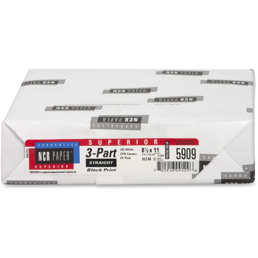 Ncr NCR5909 Carbonless Paper 8.5×11 501/Pack Pink White Canary