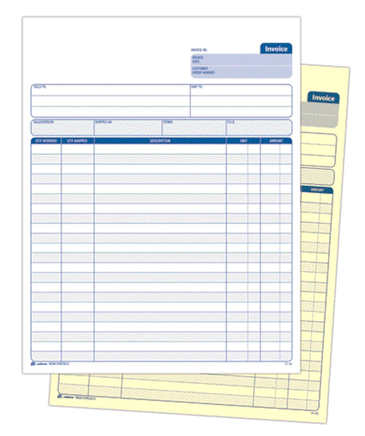 Invoice Unit Set, 8.5 x 11.44 Inch, 2-Part, Carbonless, 100-Pack, White and C…