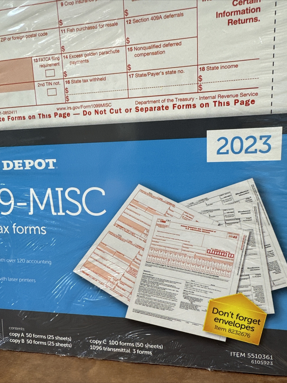 1099 Misc Forms 2023, 4 Part Tax Forms, 50 Laser Forms Office Depot New sealed