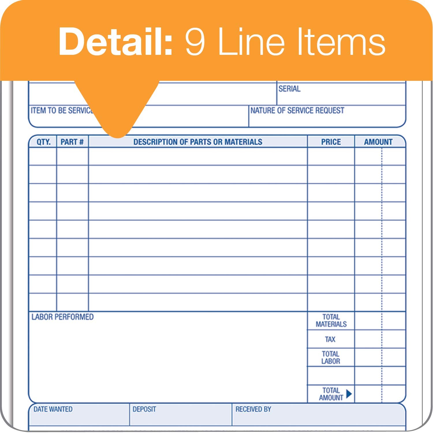 Adams Repair Order Books 3 Part Carbonless Forms With Claim Check 50 Sets