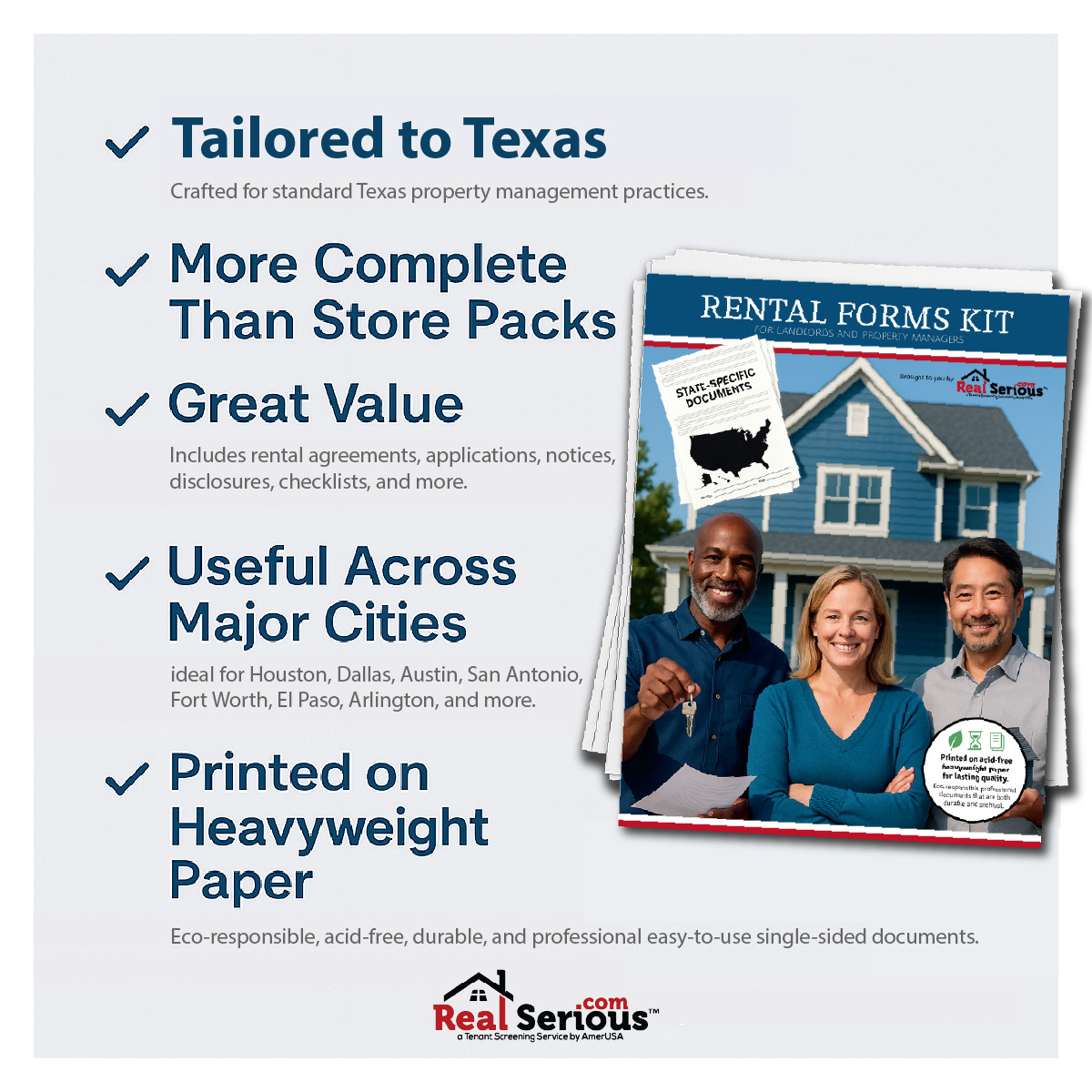 Texas Residential Lease Agreement + Landlord Rental Forms Kit