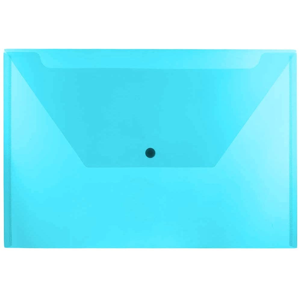 JAM PAPER Plastic Envelopes with Snap Closure – Legal Size, Assorted 6 Pack