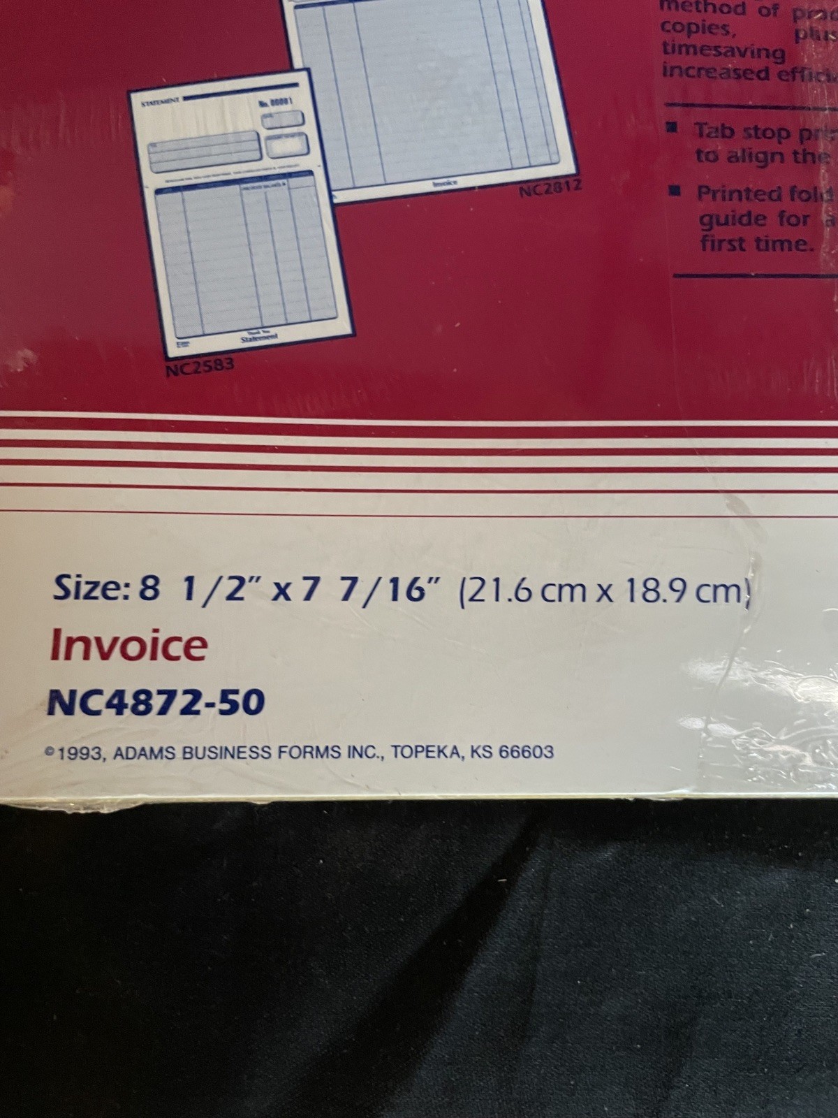 Vintage Adams Invoice Pad Carbonless 4 Part Office Supplies 50 Sets x-274
