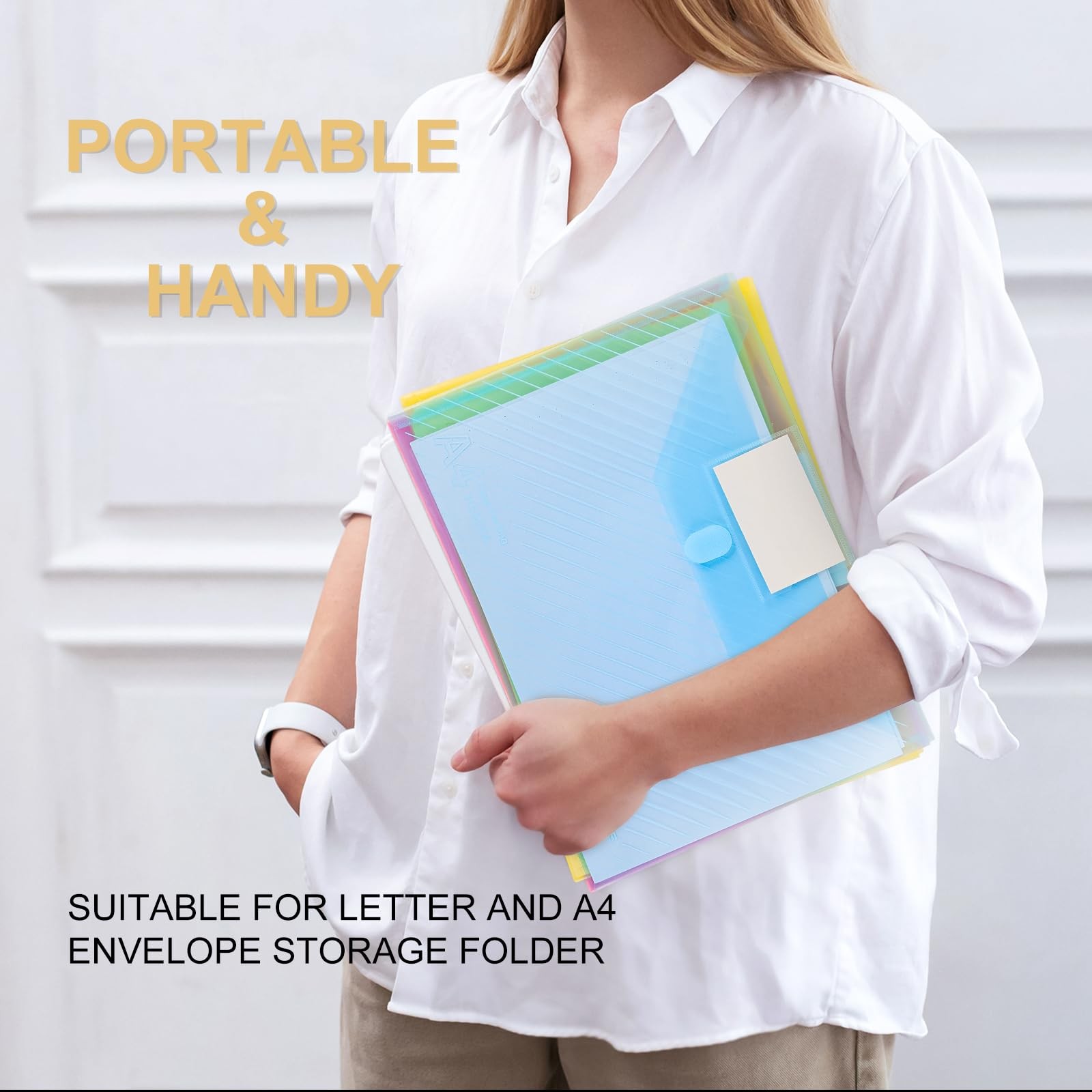 WORPSON 10 Pack, Plastic Envelopes File Folders, HeavyDuty Document Mixed