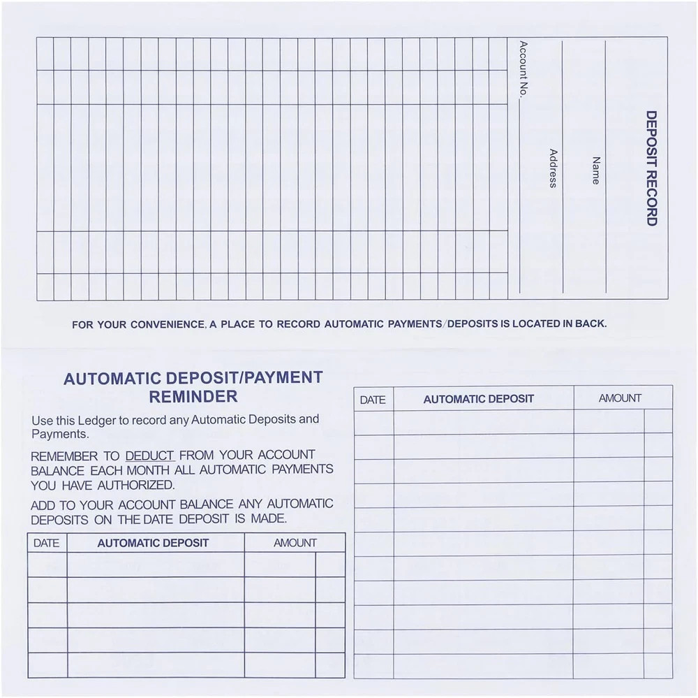 20 Pack Checkbook Register Check Registers for Personal Blank Ledger Transaction