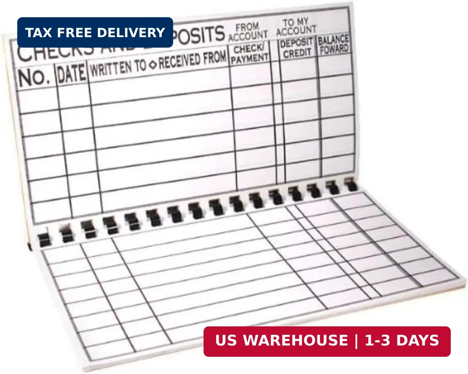 Jumbo Print Check Register Book – Large Print, Easy-to-Read, Spiral Bound, 56 Pa