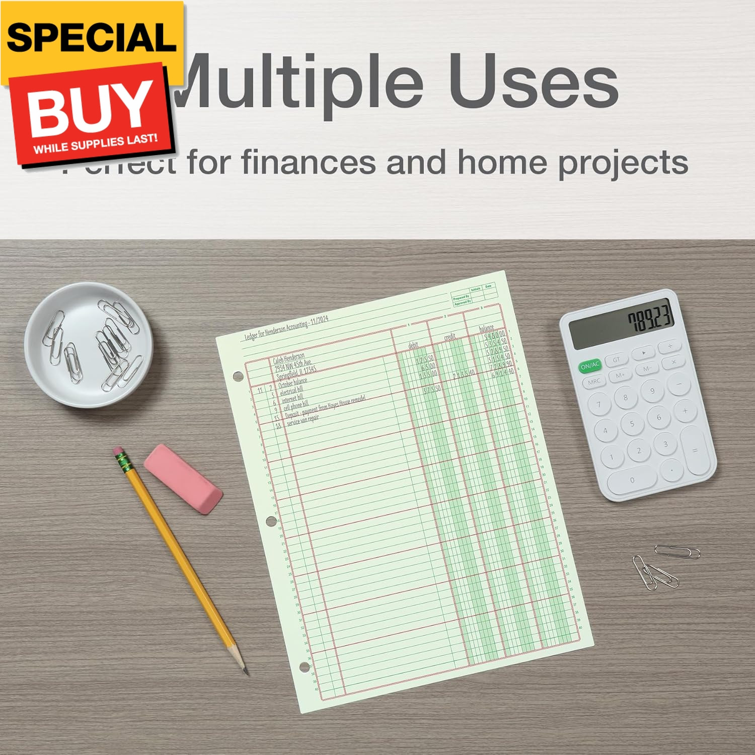 Columnar Analysis Pad, 3 Column, 8 1/2 X 11, Single Page Format, 50 Sheets/pad (