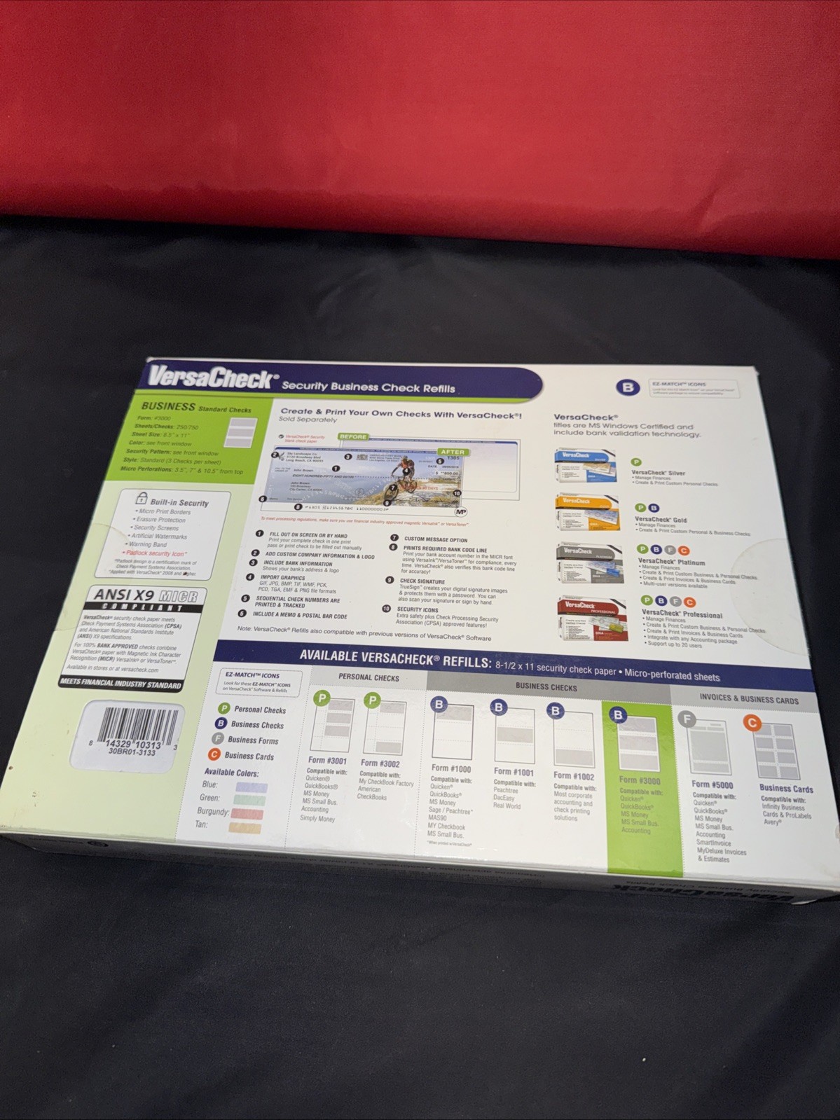 VersaCheck Secure Checks – 750 Business Standard Checks – Blue 250 Sheets,