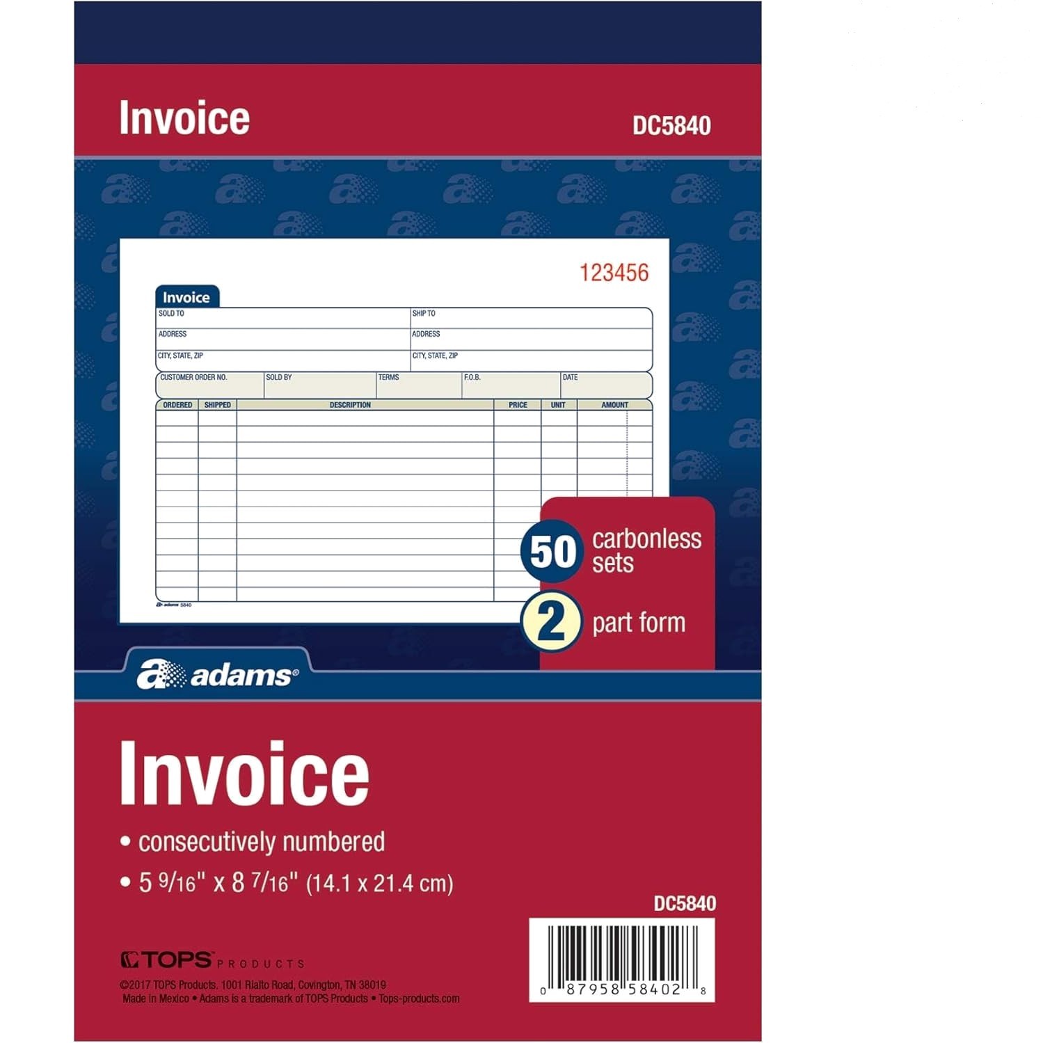 2-Part Carbonless Invoice Book – 50 Sets for Seamless Business Invoicing
