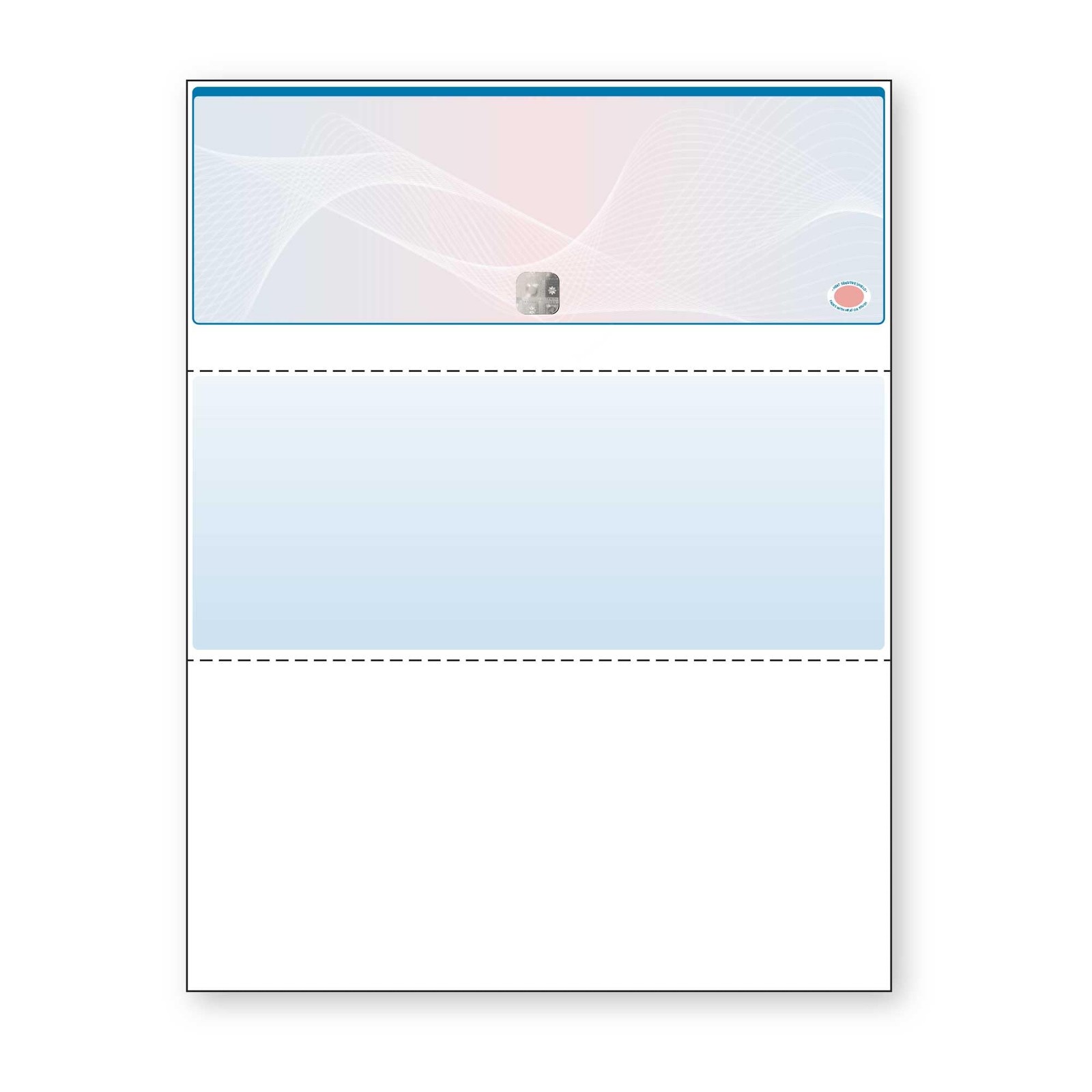 Blue/Red Premier+ Top High Security Hologram Check Paper – New – 20 Security