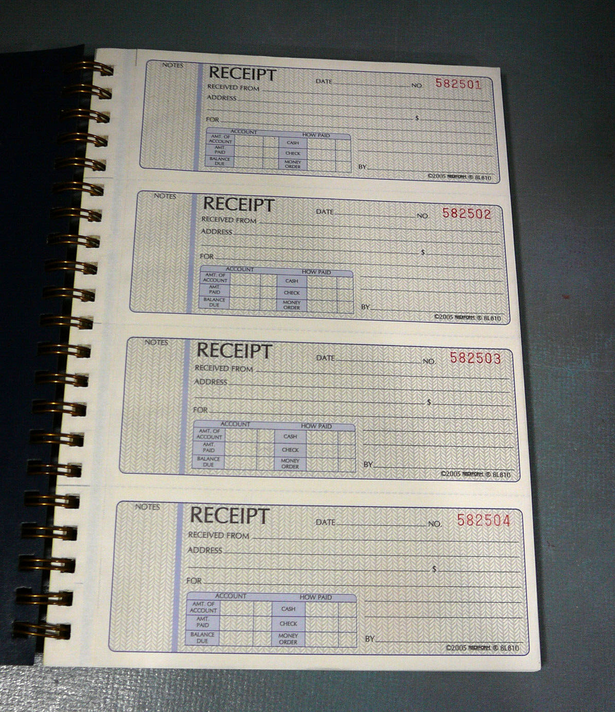 Rediform Gold Standard 2 Part Carbonless Money Receipt Book 300 receipts