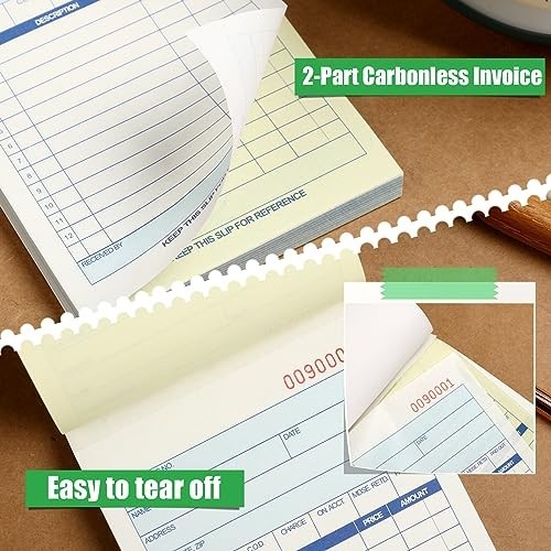 24 Carbonless Sales Order Books – 2 Part Receipt Forms, 50 Sets, White/Yellow