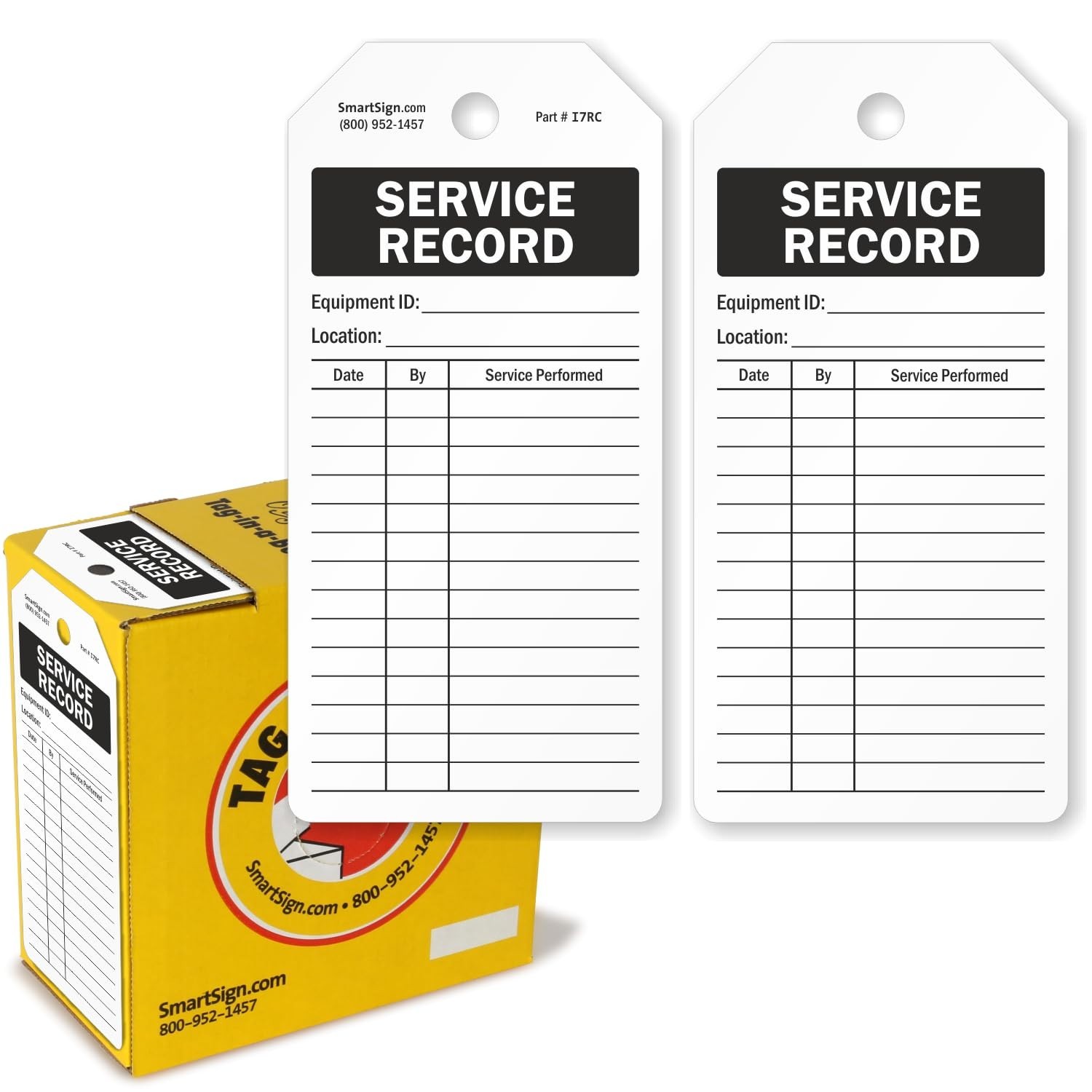 100-Pack Waterproof Write-On Service Record Tags, 2-Sided Blank Tags for Equipme