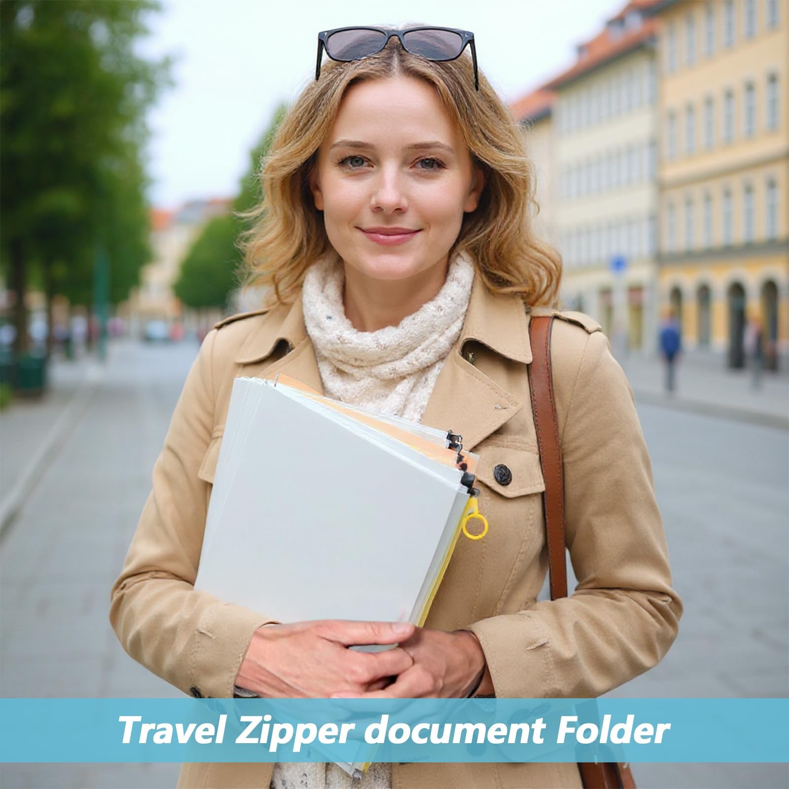 20 Pcs Clear Plastic Zip Envelopes A4 Zipper Document Folder Stylish Colors