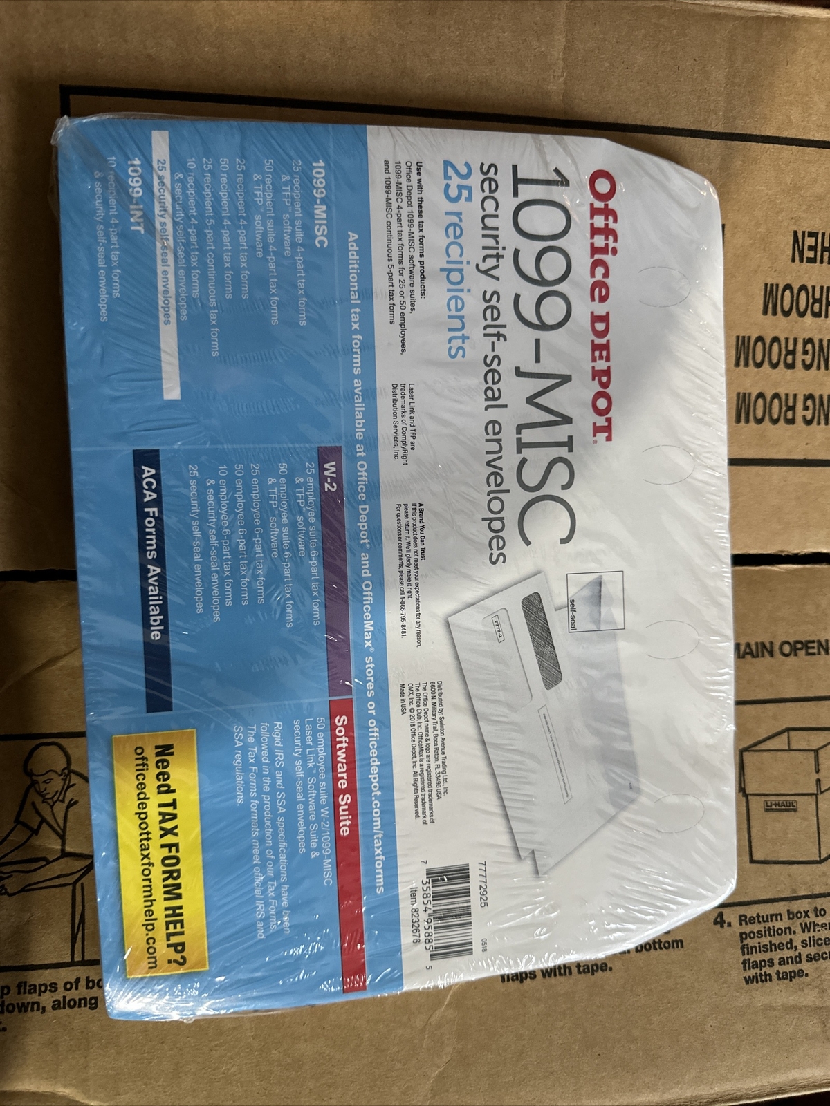 Office Depot 1099-MISC Security Self-Seal Envelopes – Pack of 25 – Brand New