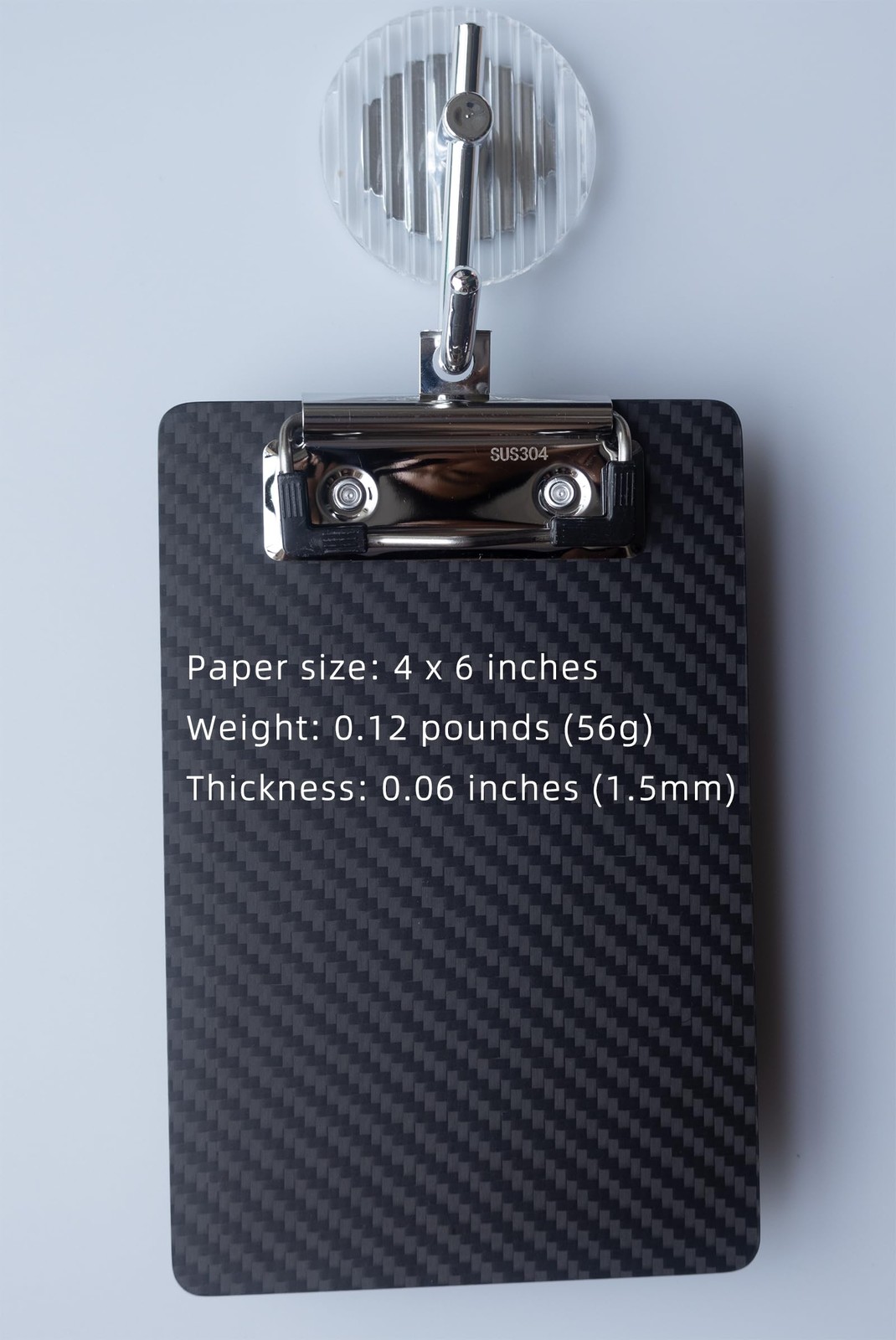 Carbon Fiber Mini Clipboard 4×6,Small Clip Boards A6 Memo Size with A6, Black