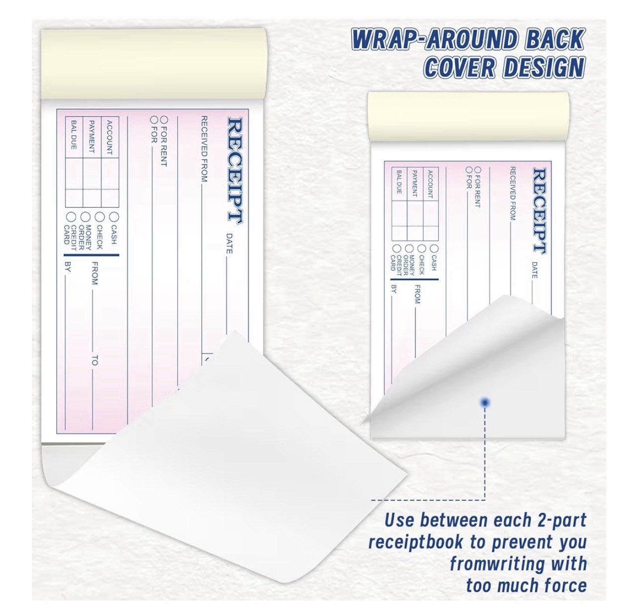 3 Packs Money and Rent Receipt Book, 3-11/32″ x 5-5/8″ Rent Receipt Books,