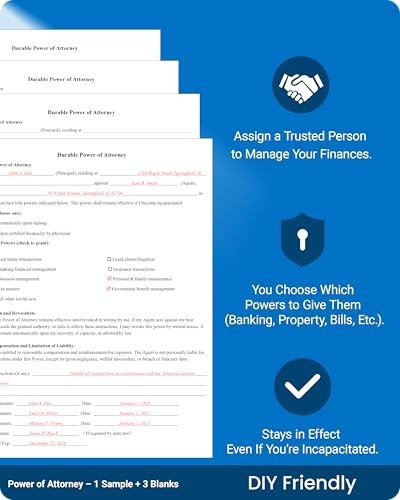4-in-1 Estate Planning Kit: Last Will, Living Trust & Power of Attorney Forms –