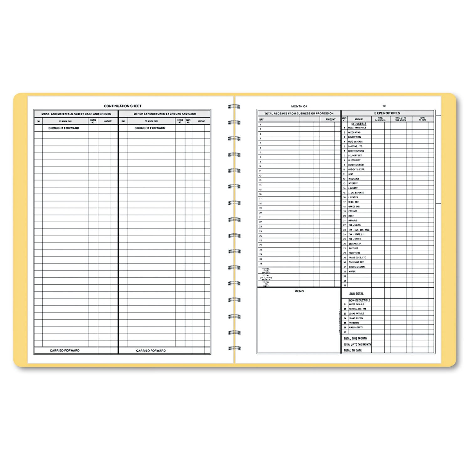 Dome 612 Bookkeeping Record, Tan Vinyl Cover, 128 Pages, 8 1/2 x 11 Pages