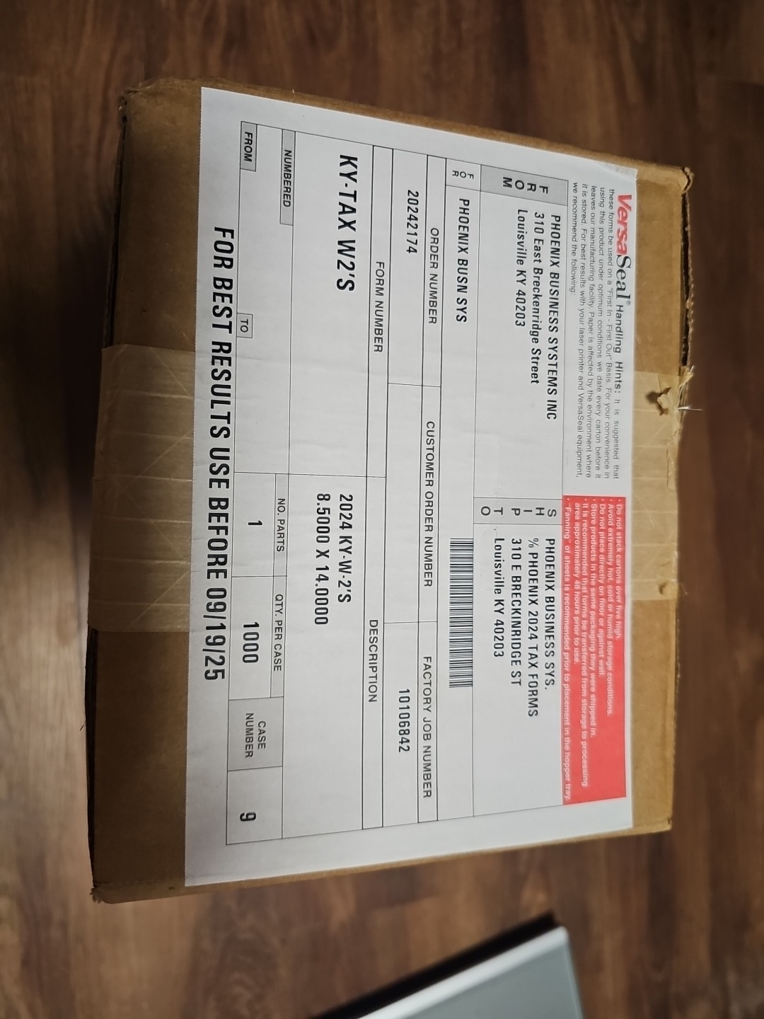 Blank W2 4-Up Tax Forms 2024, 25 Employee. Versa Seal 1000 Pages. Self Sealing