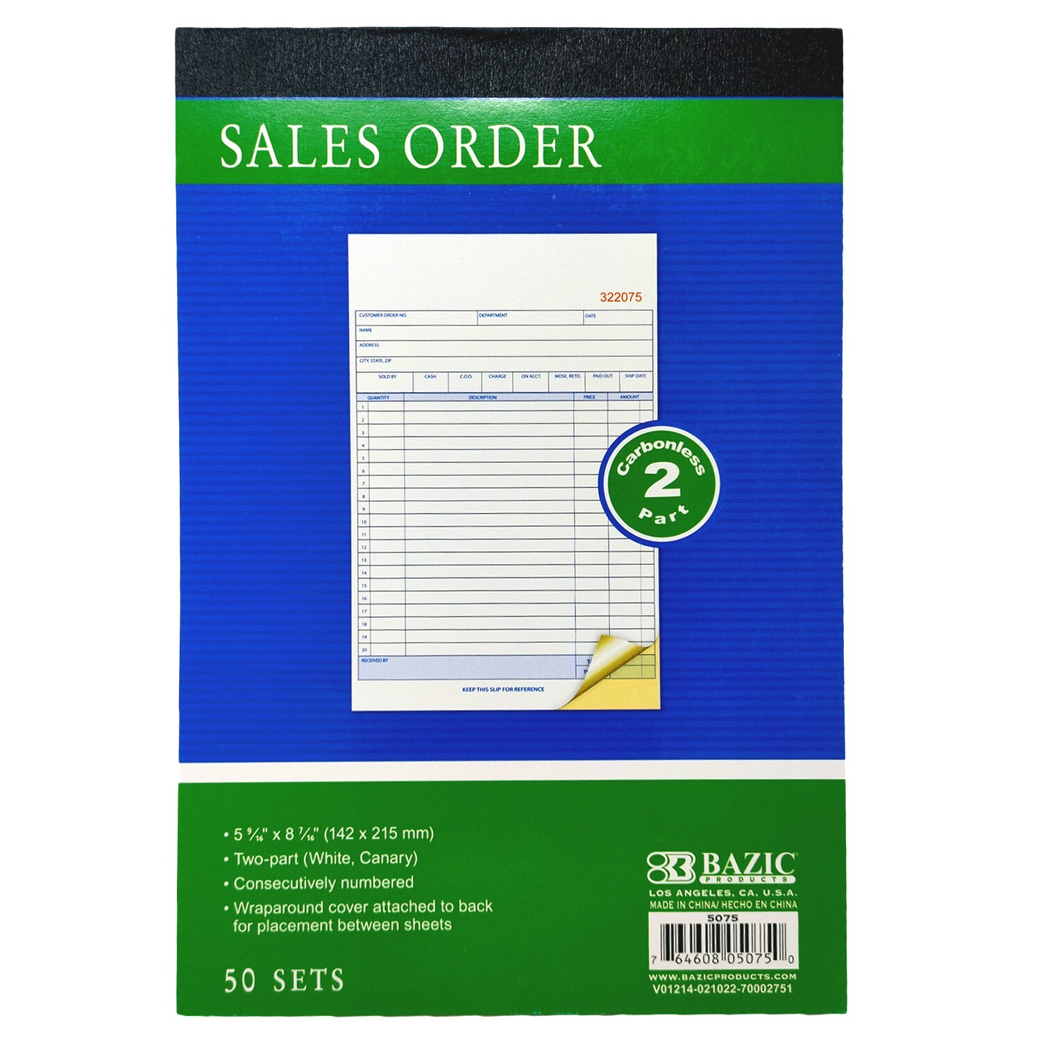 5PK Carbonless Sales Order Receipt Record Book 2 Part 50 Sets Duplicate Copy New