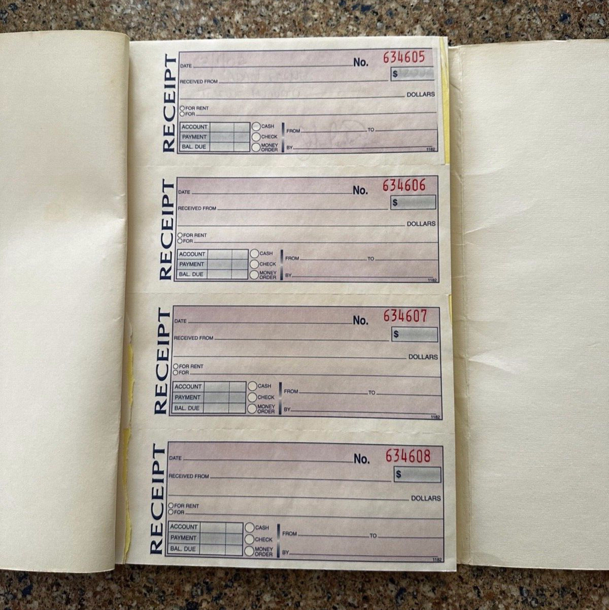 Money or Rent Receipts Booklets