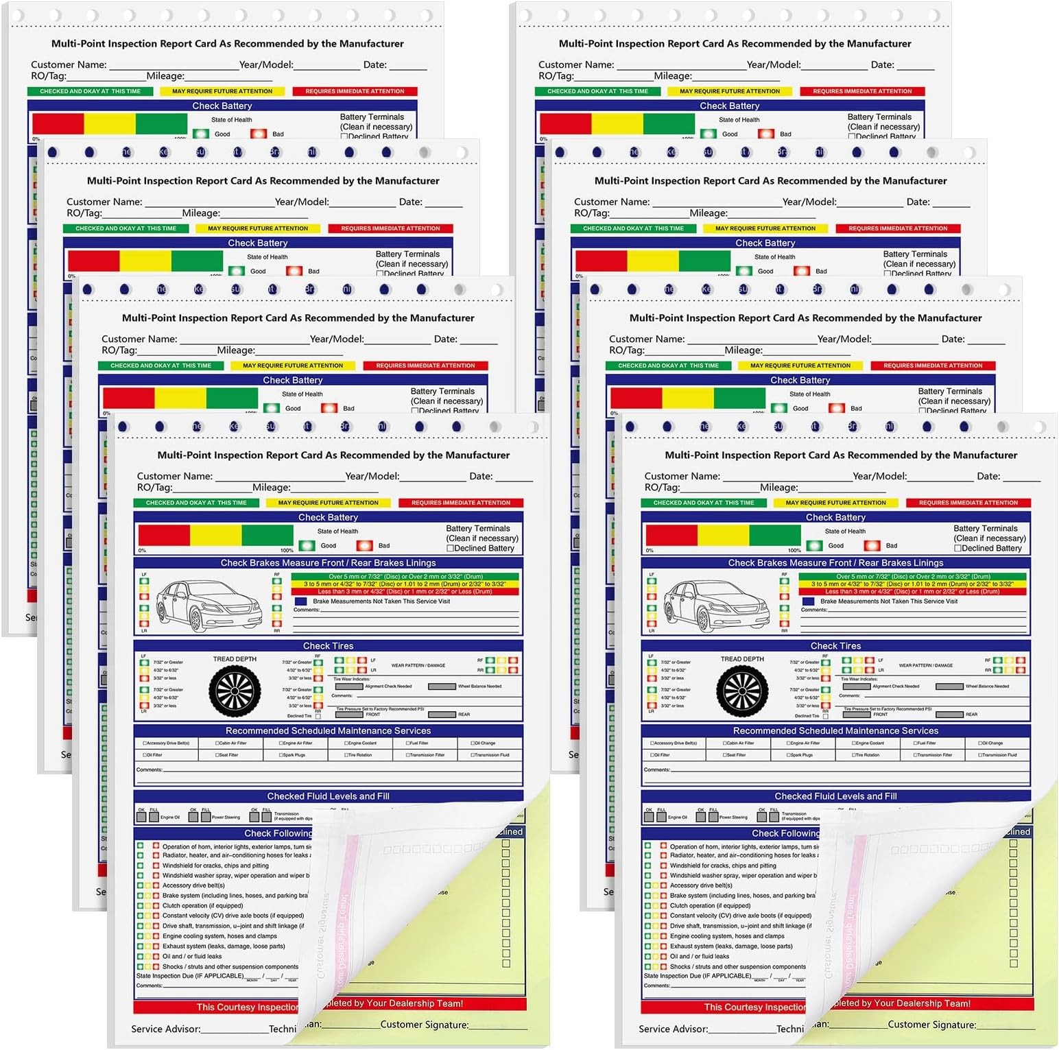 Gilprop 400 Sets Annual Vehicle Inspection Forms 2-ply Carbonless Multi Point…