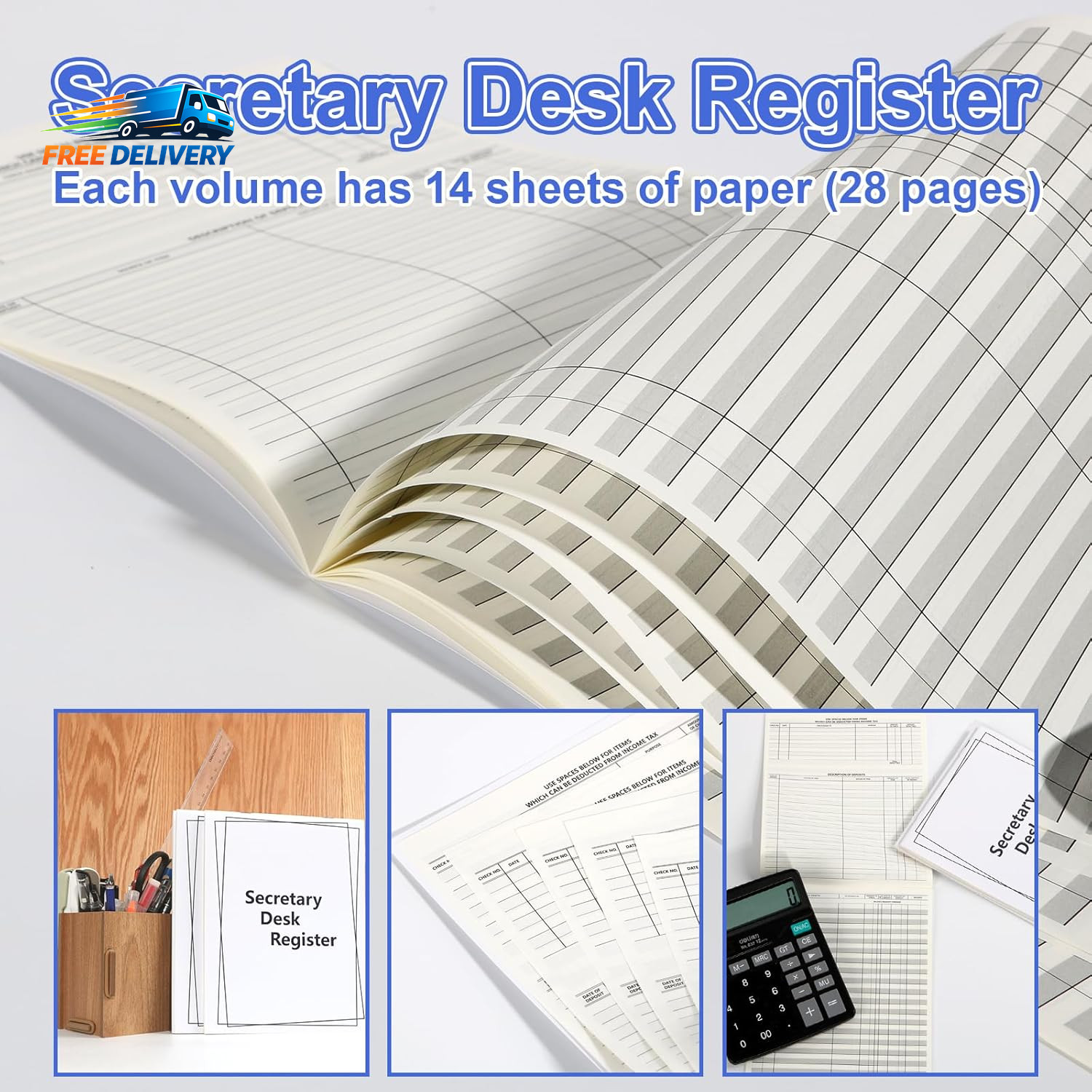 5 Pieces Checkbook Transaction Register 6.4 * 8.25Inch Secretary Deskbook Check