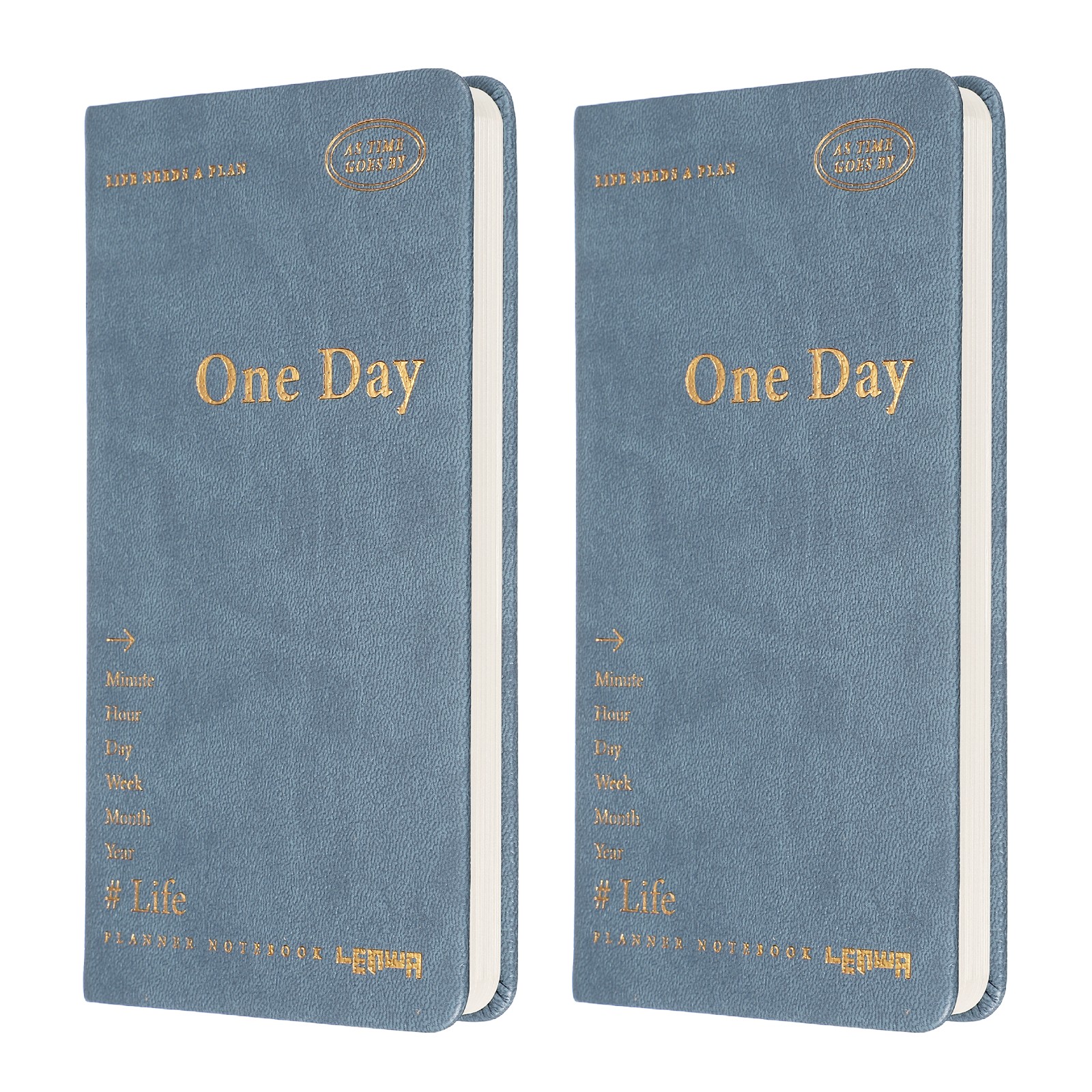 2Pcs Daily Planner Notebook, 7 x 3.8″ to Do Notebook, Blue