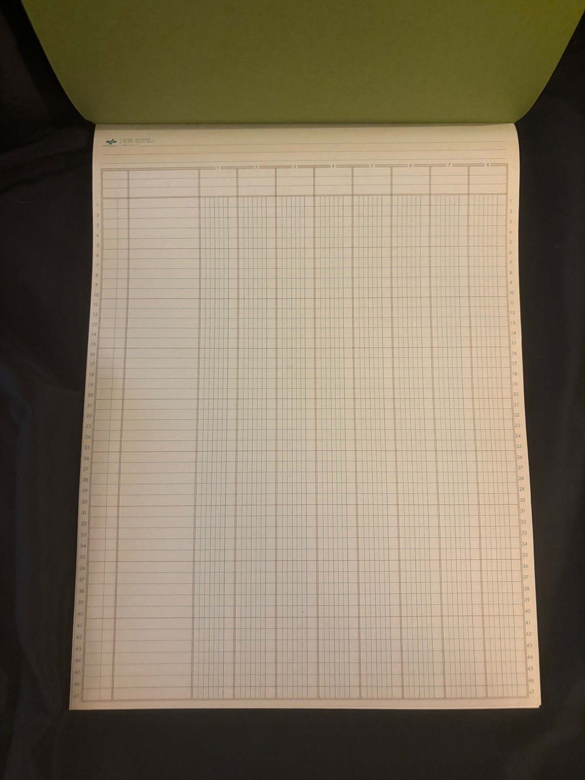 Vtg National Analysis Pad/NEW 8 Column 50 Sheets 10.5” x 14” 45-158