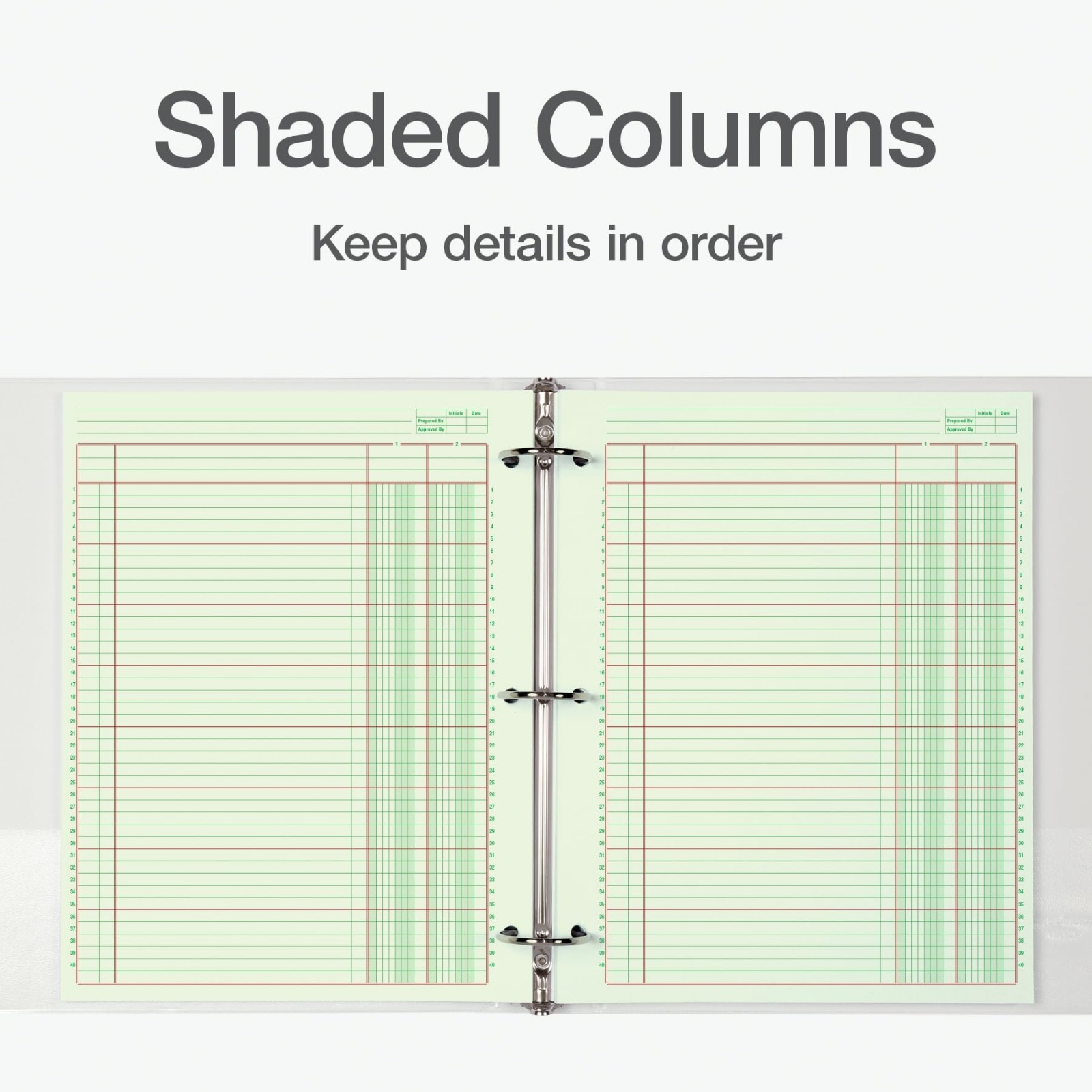 Columnar Analysis Pad 2 Column Ledger 8.5″x11″ 100 Pages Green 3 Hole Punch Acco