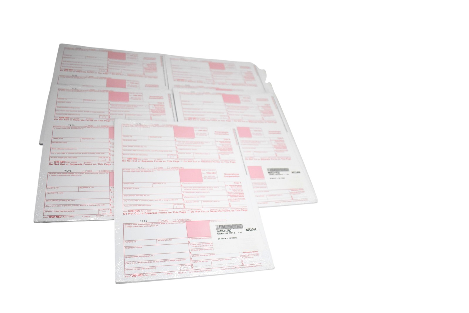 IRS 1099-NEC Laser Copy A Tax Forms Lot Of 5 Packs 50 Sheets 150 Forms NEC511050