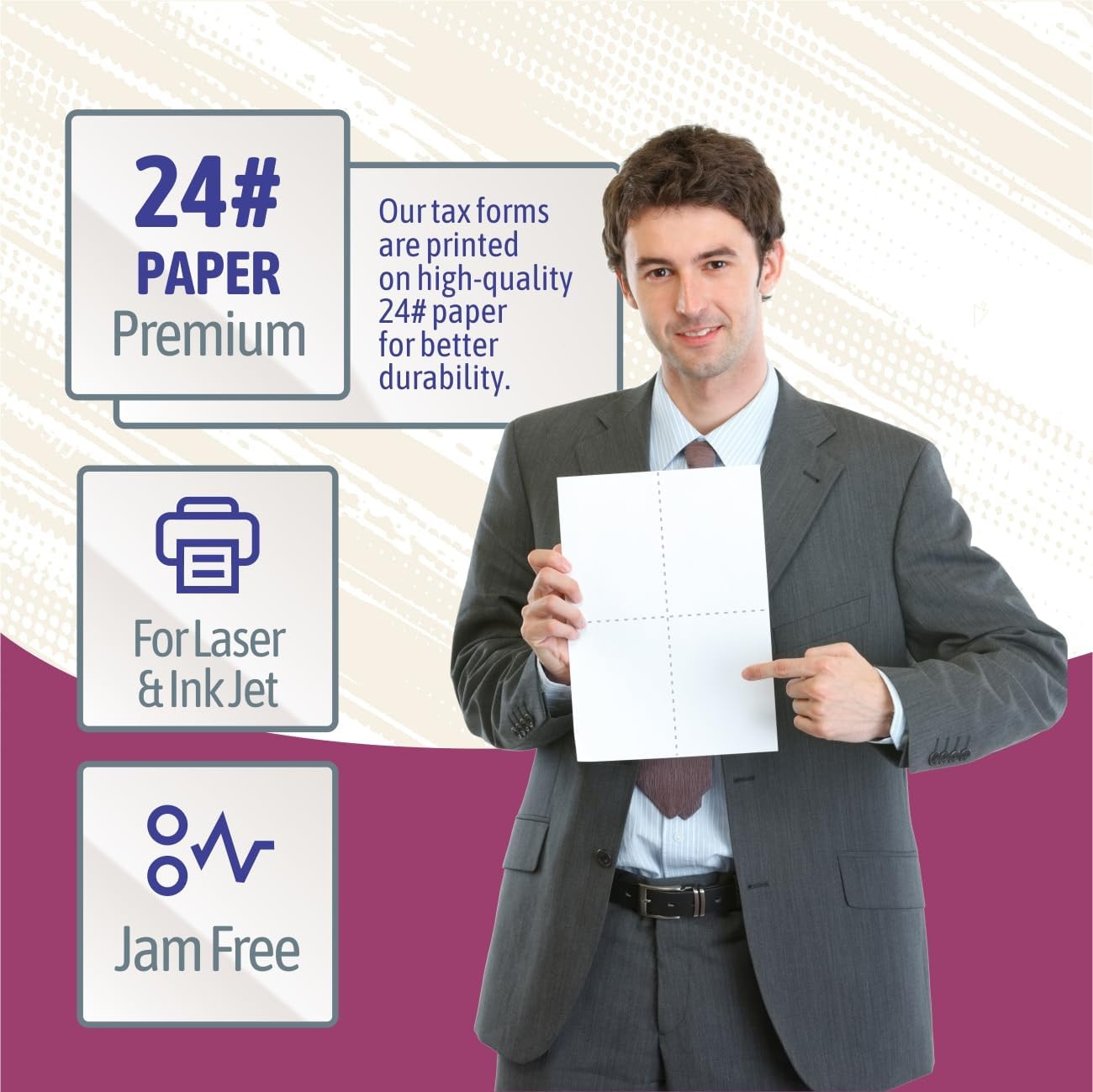 – W-2 4-Up Employee Tax Forms, Instructions on Back” for 2025, for Laser/Inkjet