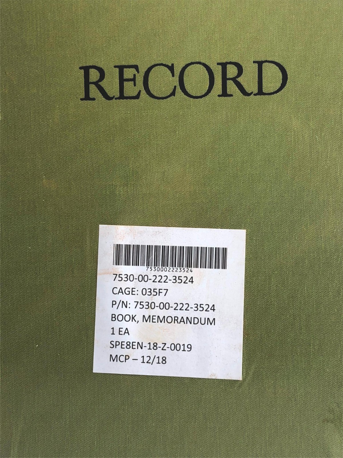 NOS Vintage Record Ledger Journal Accounting Book Federal Supply Service