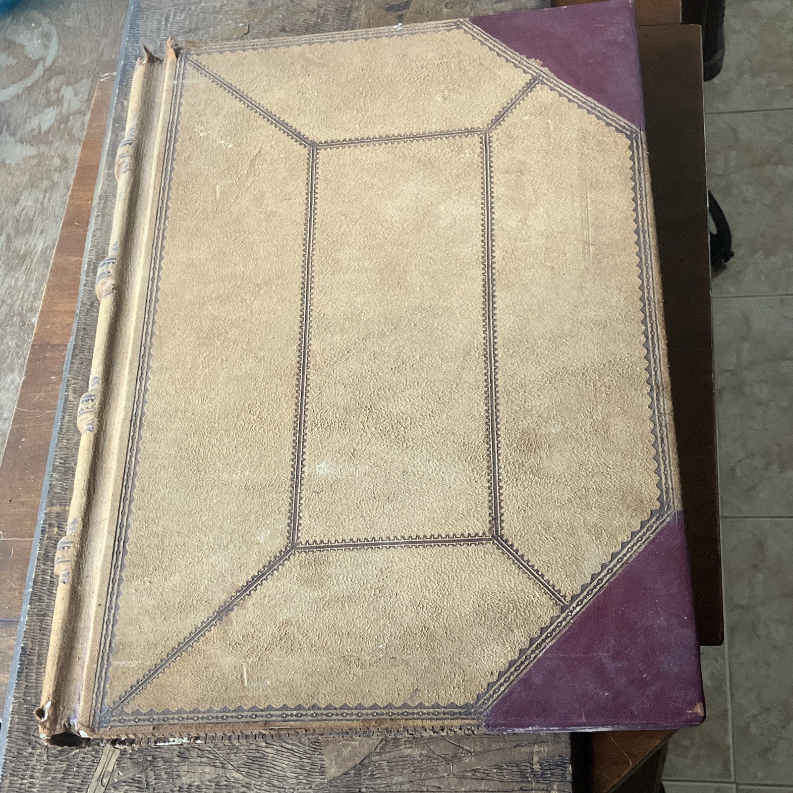 Antique 19th century Hardcover Blank Ledger .