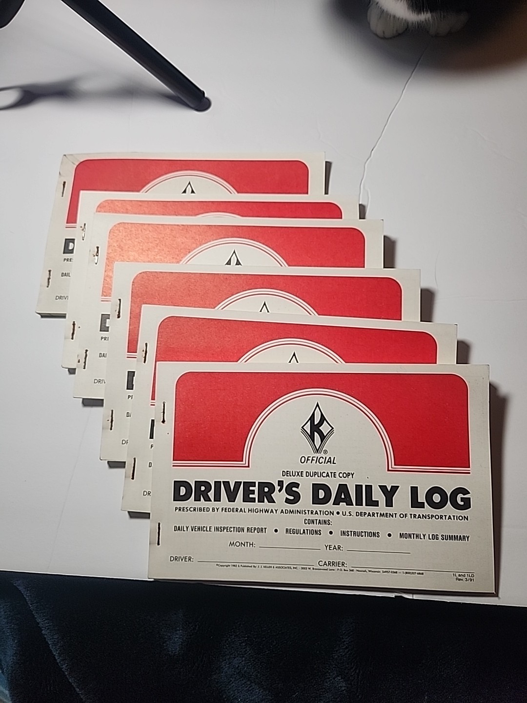 JJ Keller Driver’s Daily Log Book w/Detailed Deluxe Duplicate Copy 1982 Lot Of 6