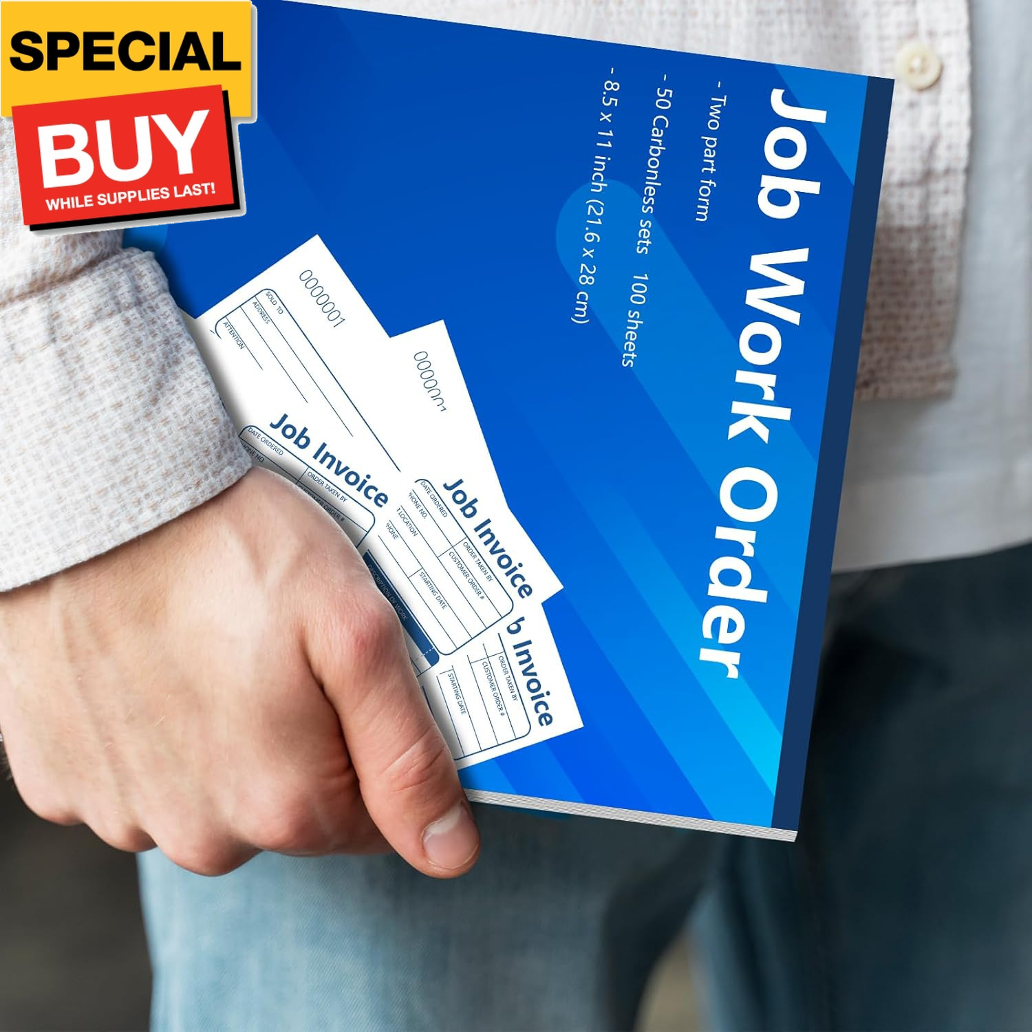 50 Set Job Work Order Forms Job Invoice Forms Invoice Receipt Book Contractor 8.