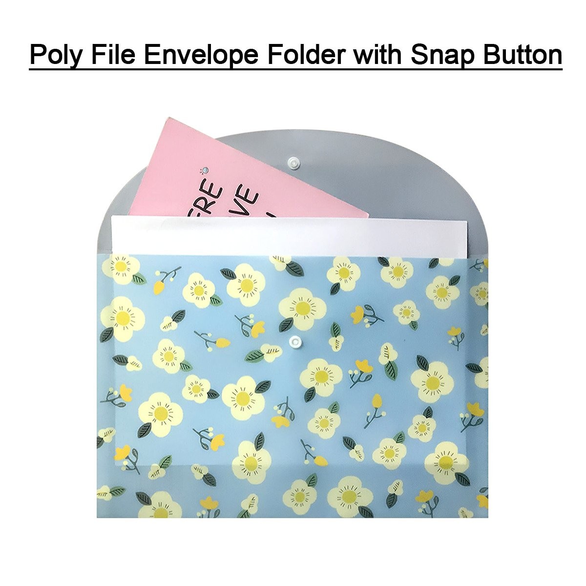 Document Folder, Yeebline 8 Pack Poly Envelopes, Floral Printed Multicolor