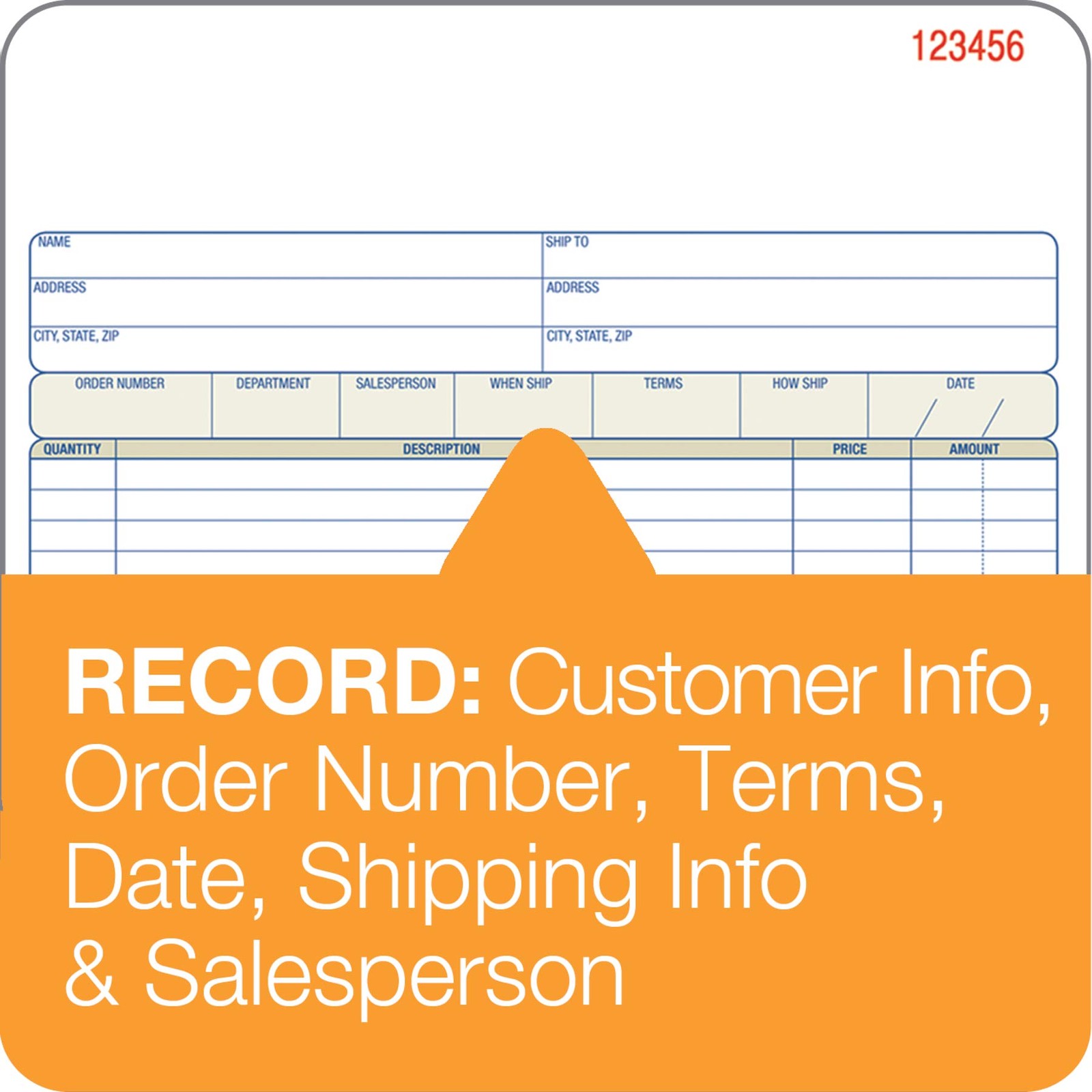Adams Order Book, 2-Part, Carbonless, White/Canary, 8-3/8 x 1 Pack, Multi