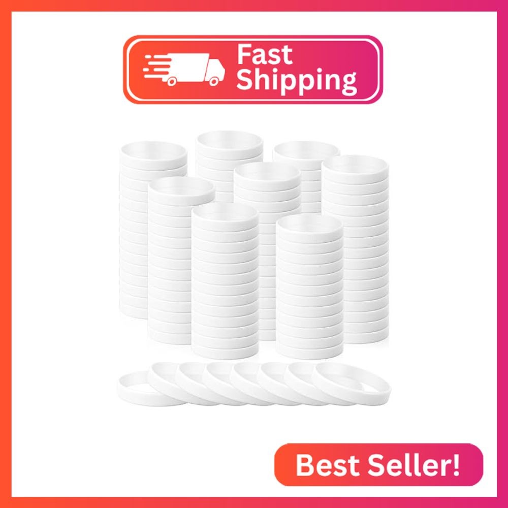 kymqlyw 120 Pcs Plain Silicone Rubber Bracelets Solid Color Rubber Wristbands Sp
