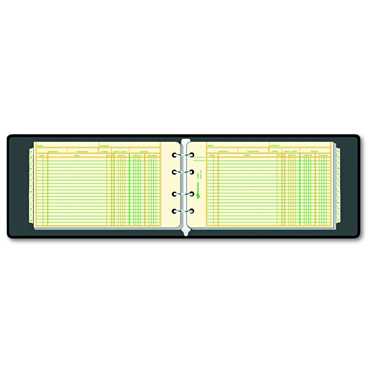 National Rediform 63453 1 4-Ring Ledger Binder 100 Mini-Ledger Sheets And A-Z